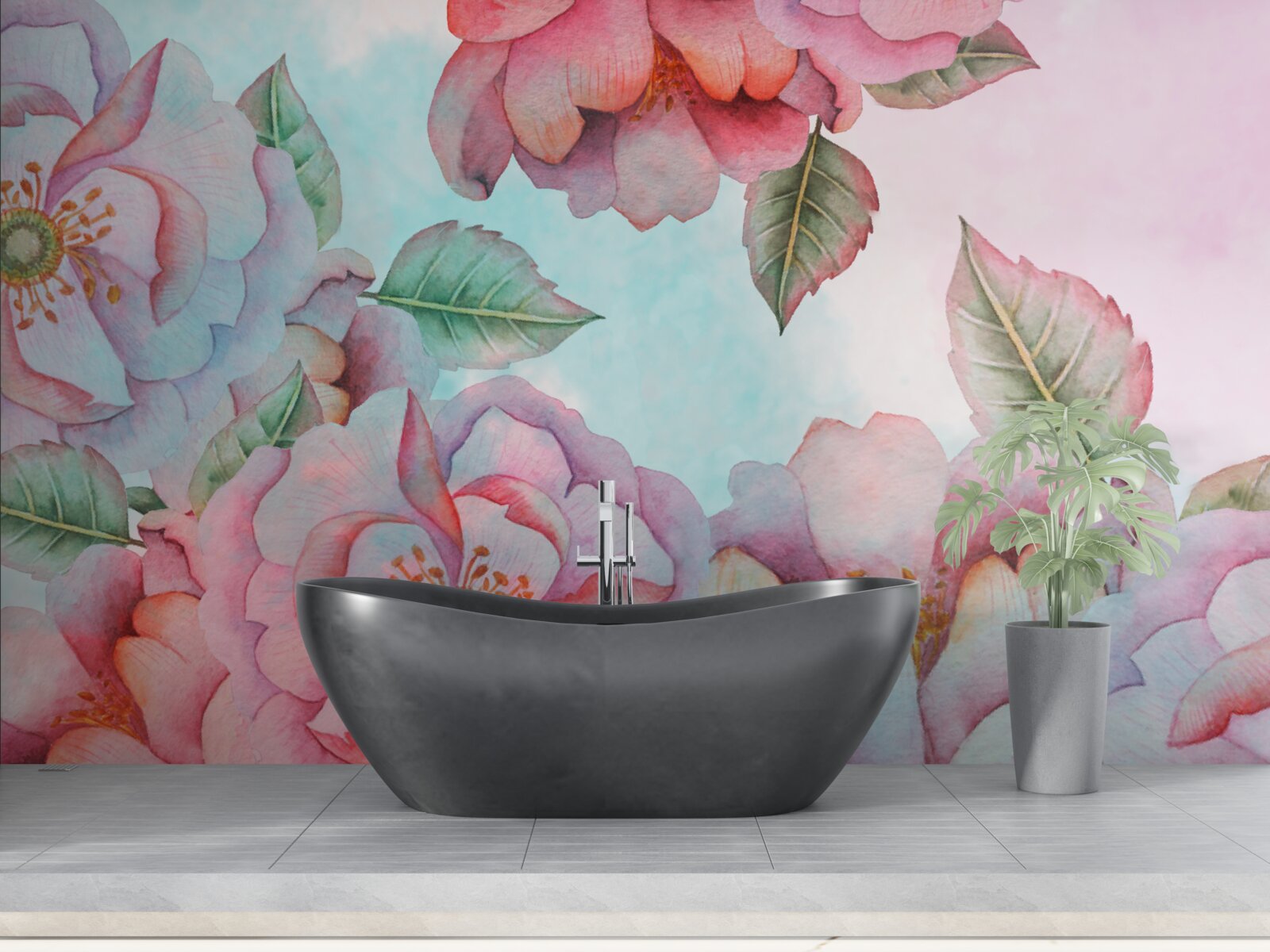 Fototapet floare acuarelă