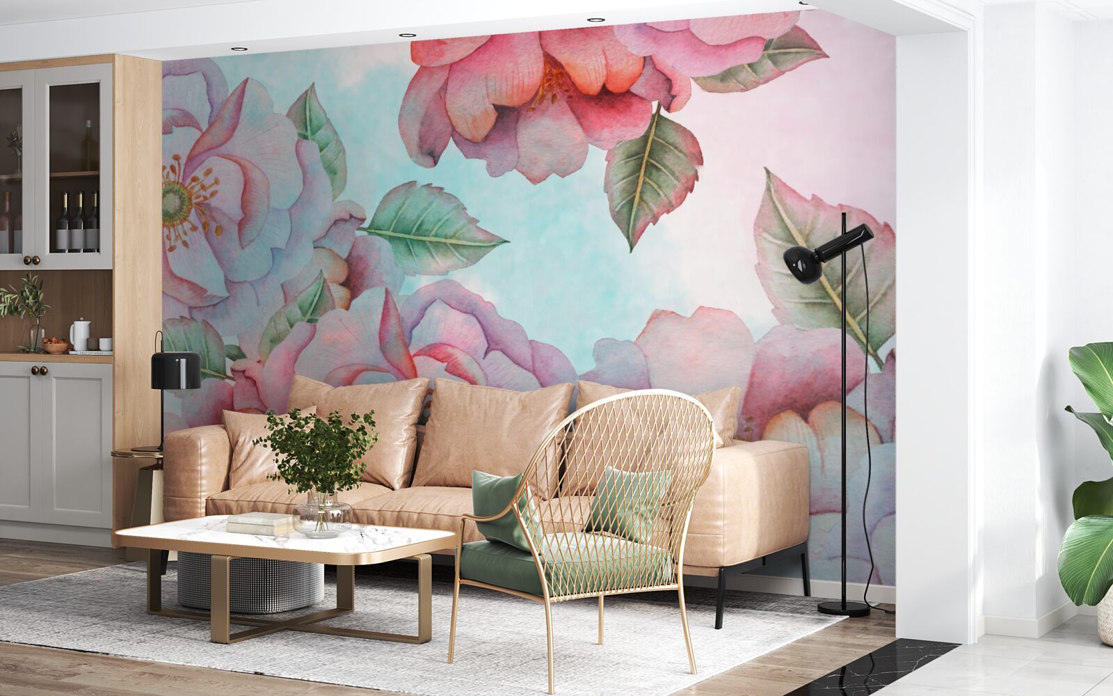 Fototapet floare acuarelă