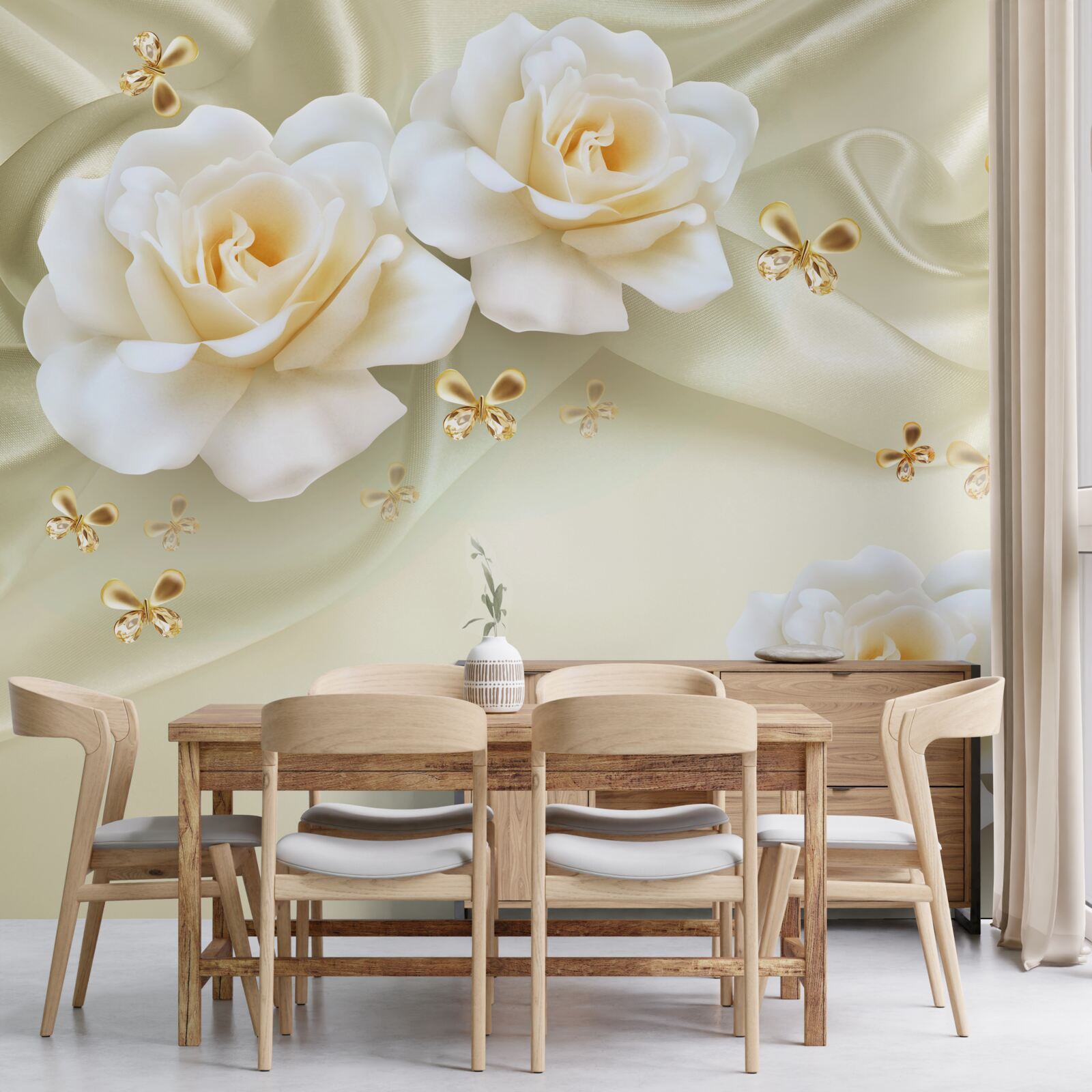 Fototapet trandafiri de mătase căldură