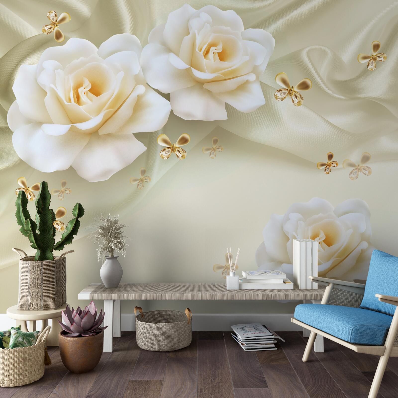 Fototapet trandafiri de mătase căldură