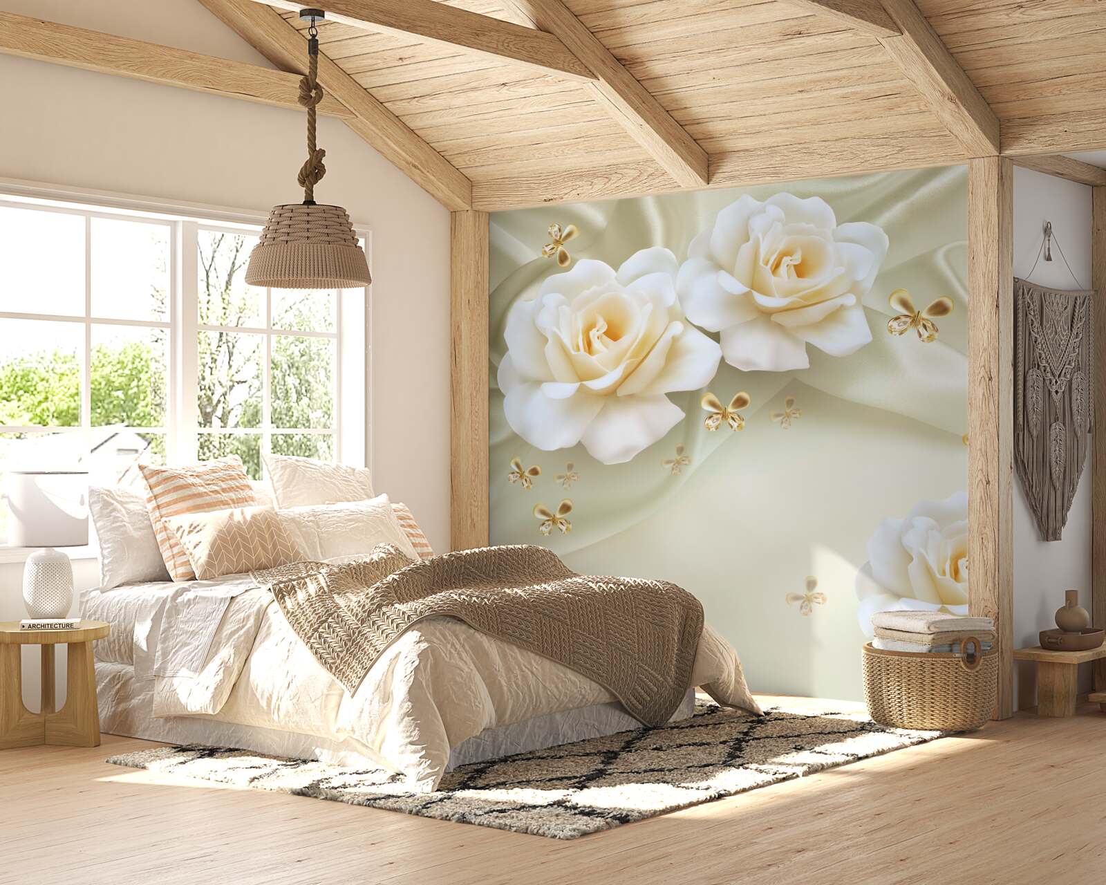 Fototapet trandafiri de mătase căldură