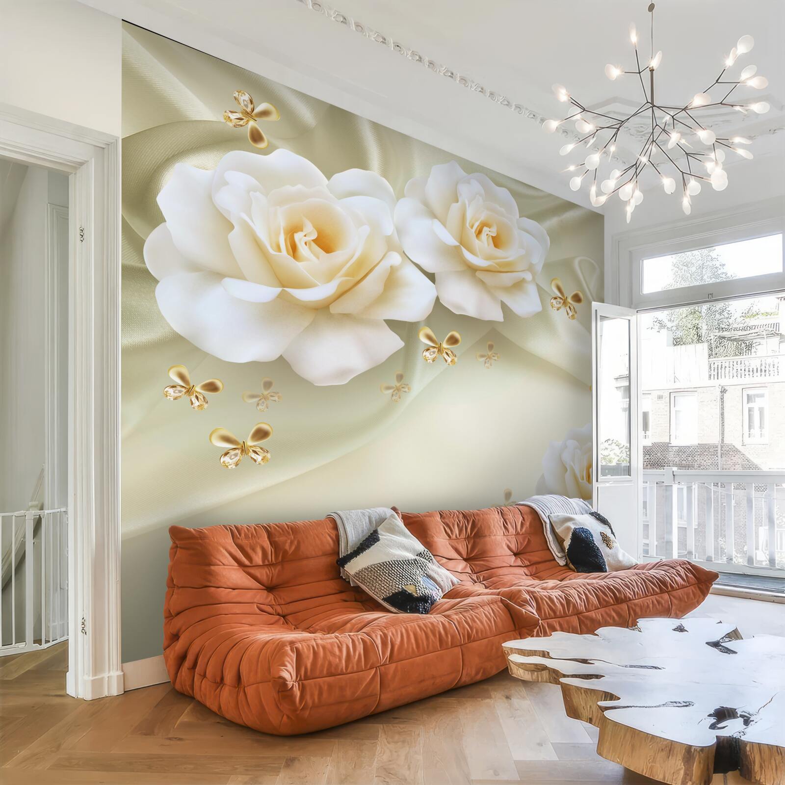 Fototapet trandafiri de mătase căldură