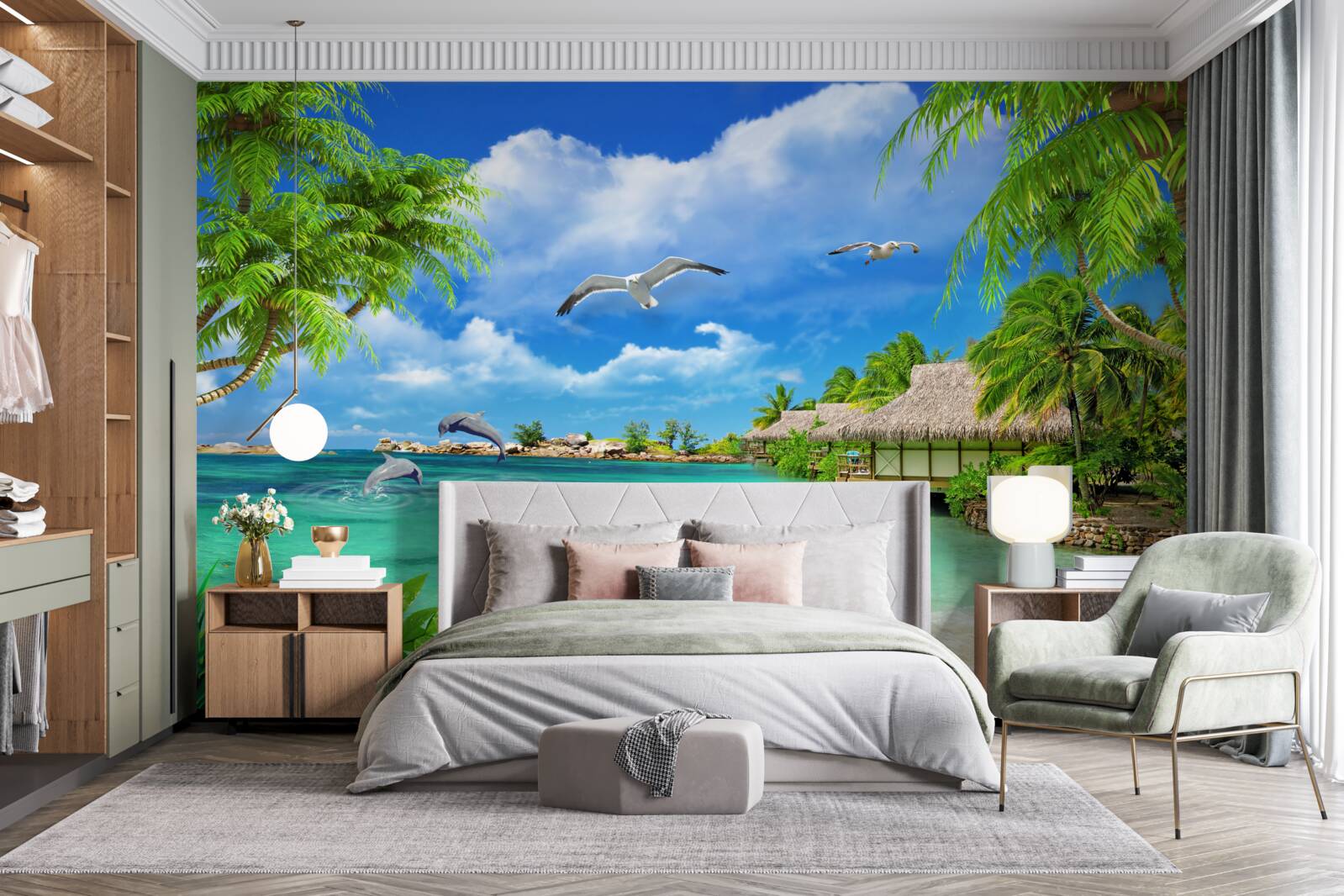 Fototapet țărm tropical cu apă azurie