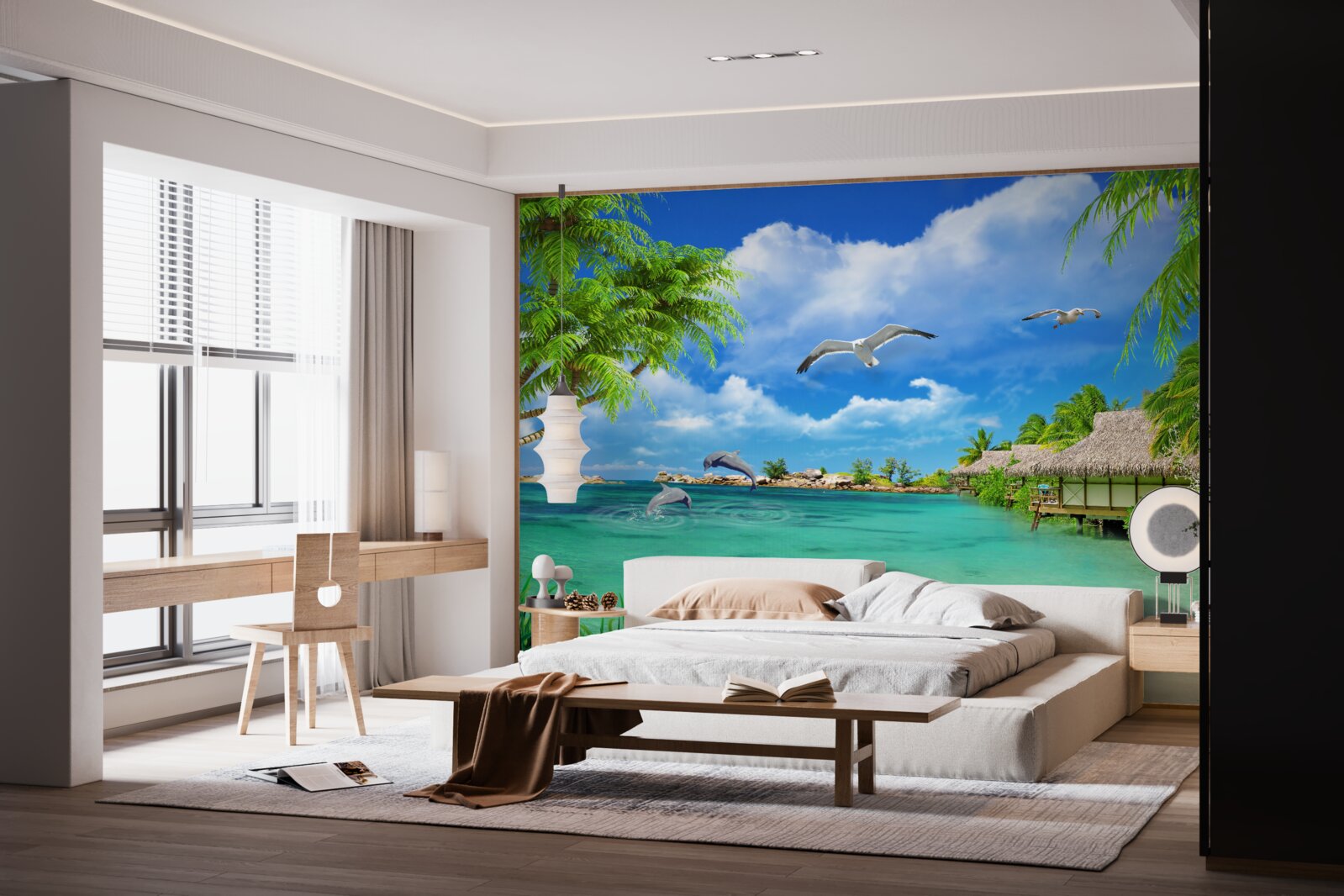 Fototapet țărm tropical cu apă azurie