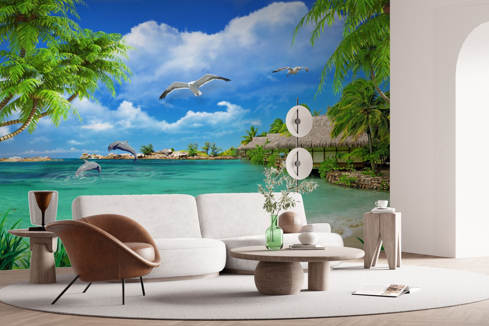 Fototapet țărm tropical cu apă azurie