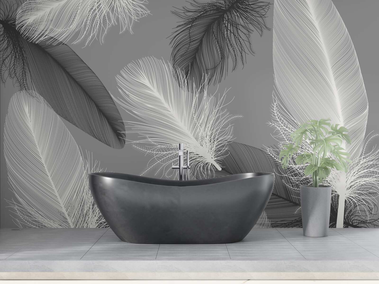 Fototapet farfurii argintii și ușoare pufoase