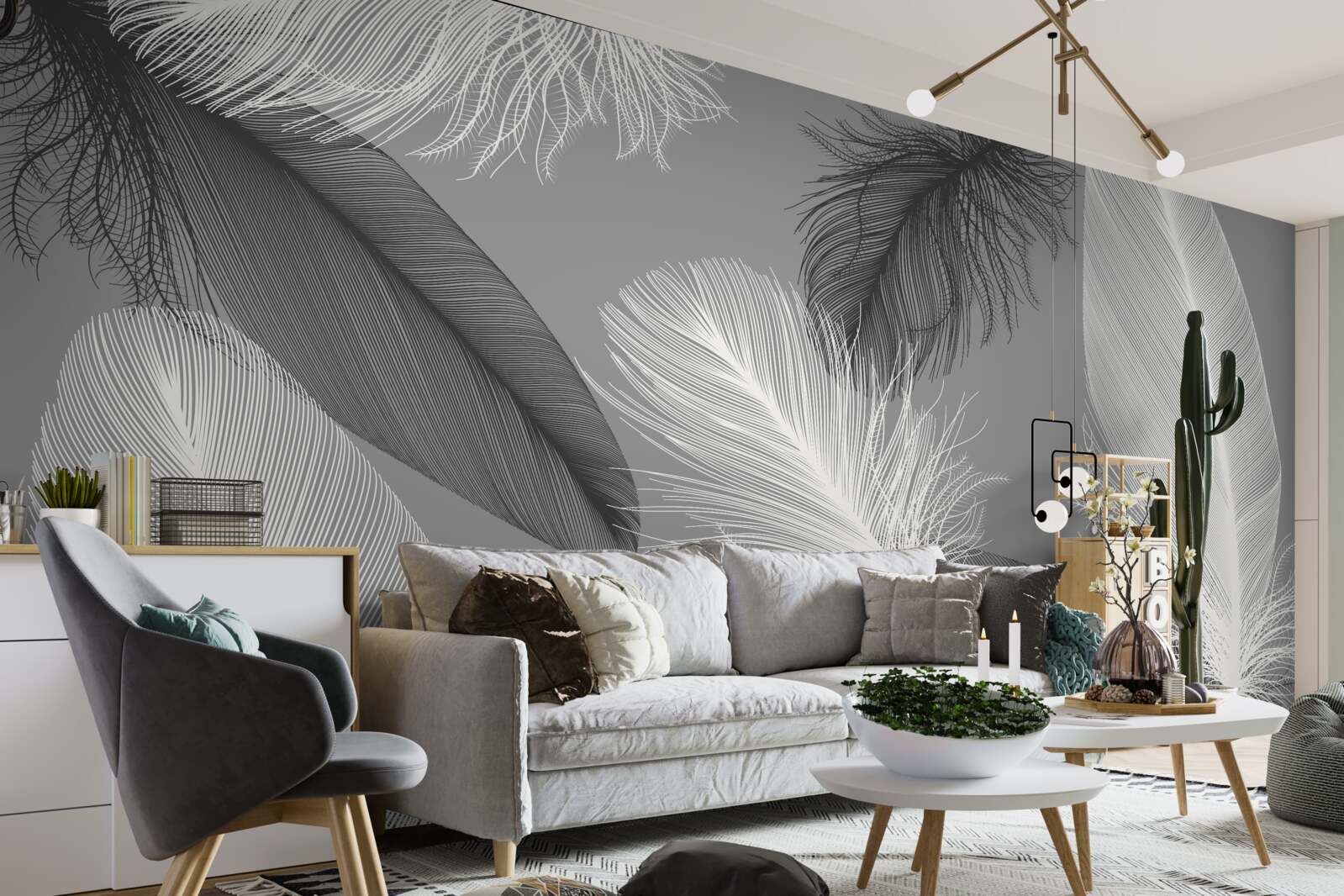 Fototapet farfurii argintii și ușoare pufoase