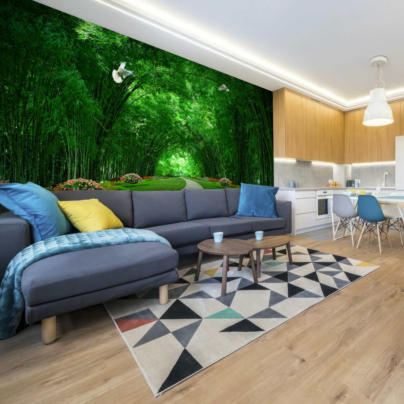 Fototapet Cale prin tunelul format de vârfurile copacilor