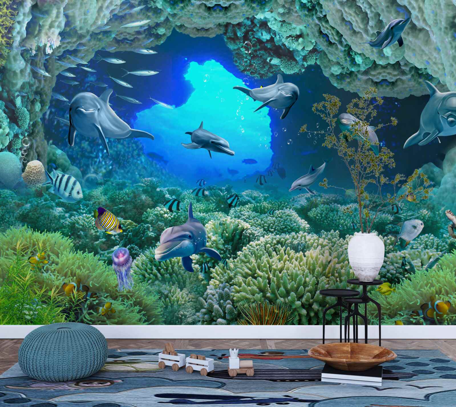 Fototapet peșterile de apă sunt locuite de delfini