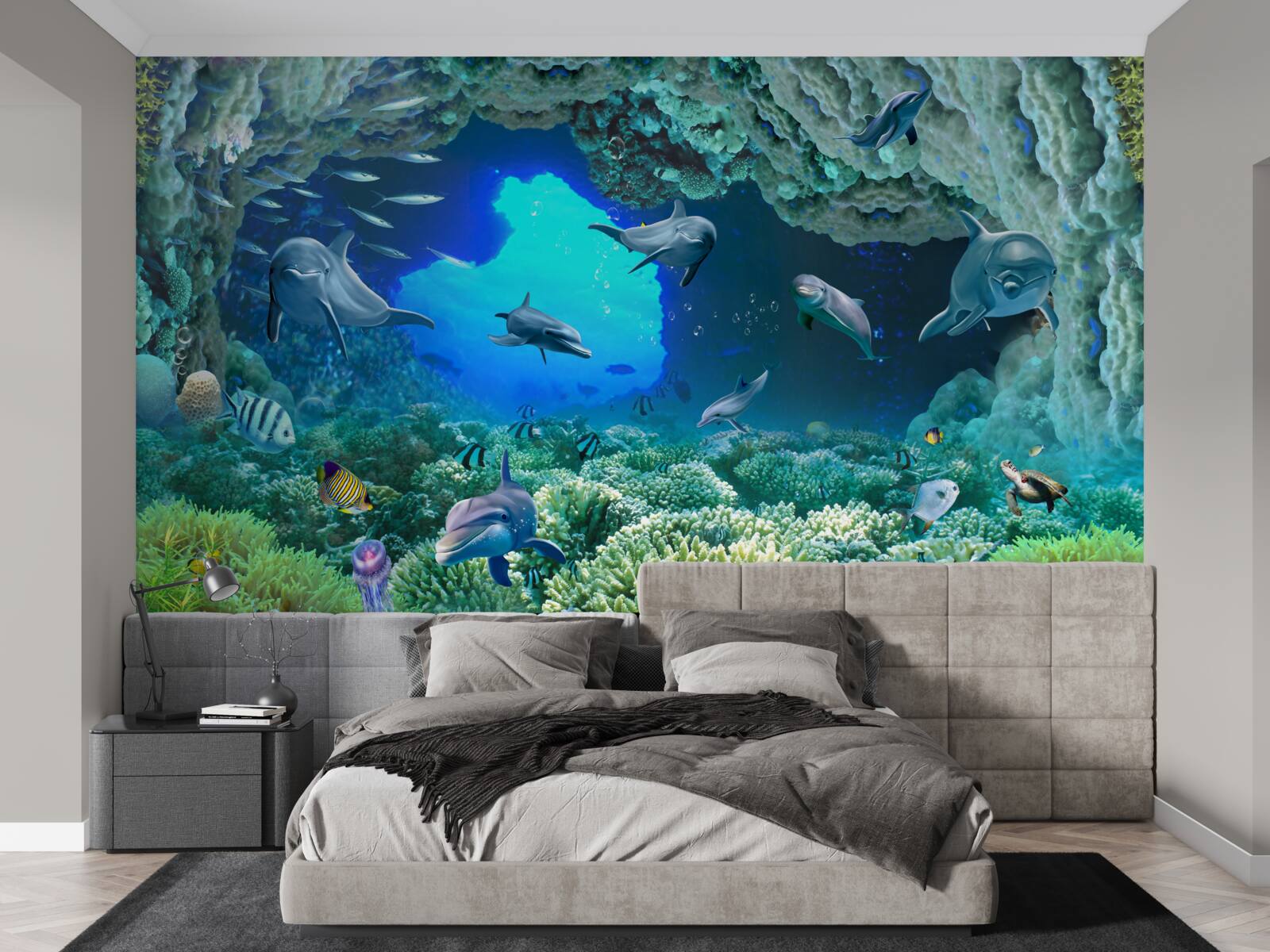 Fototapet peșterile de apă sunt locuite de delfini