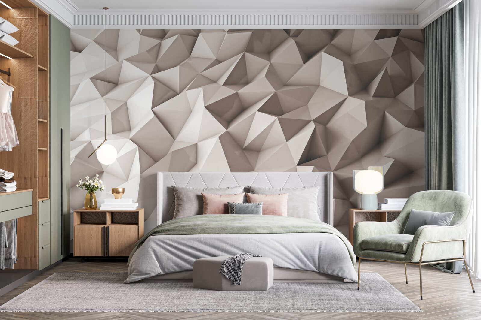 Fototapet modelarea 3D a formelor abstracte