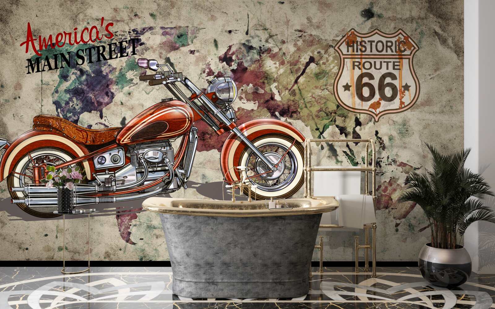 Fototapet motocicletă elegantă din America