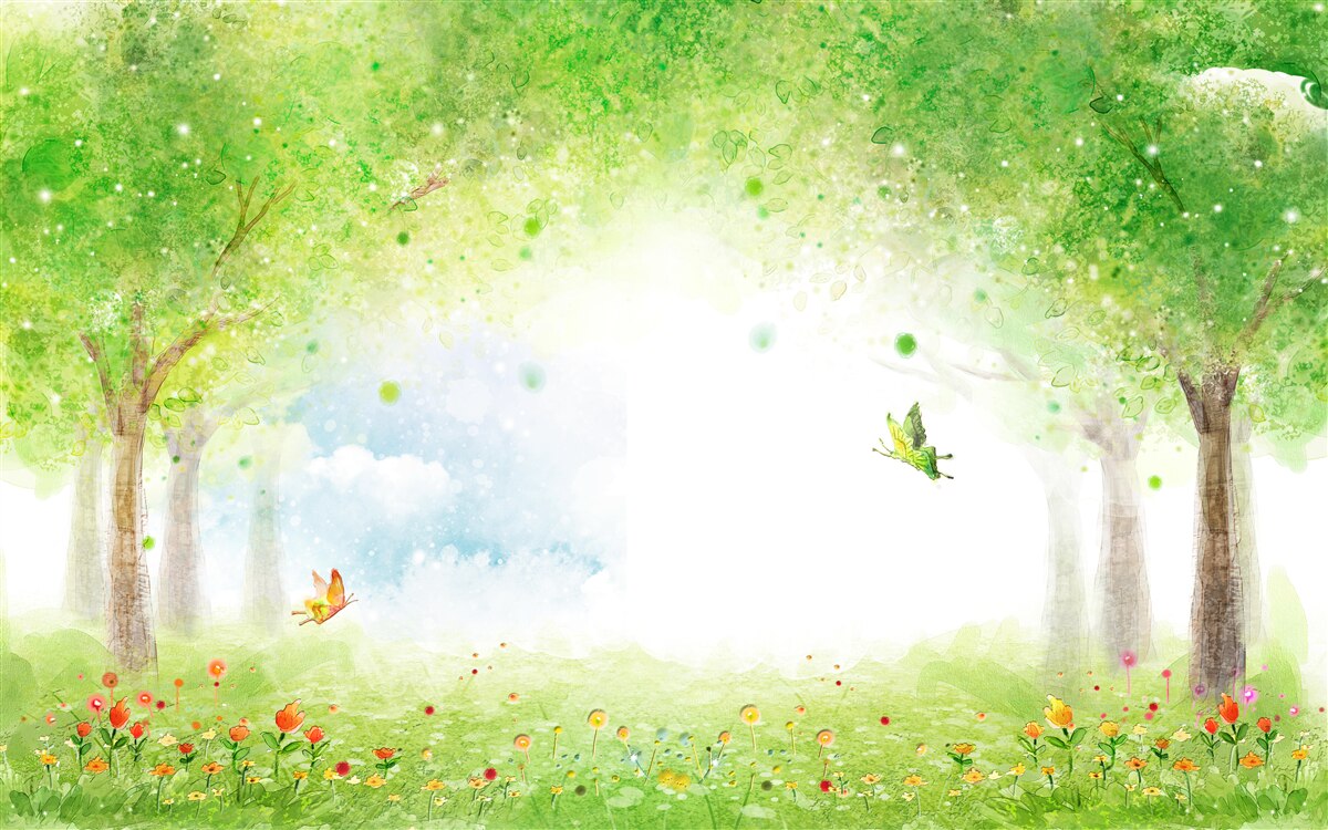 Fototapet ceață intrigantă într-o pădure magică