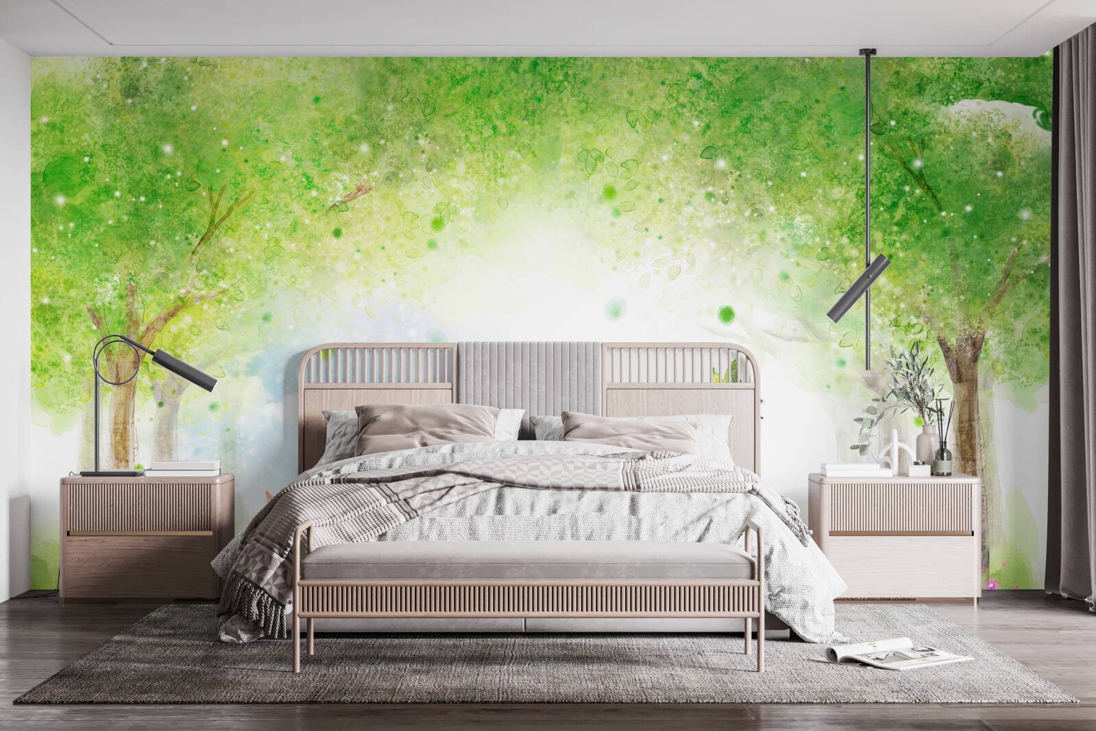 Fototapet ceață intrigantă într-o pădure magică