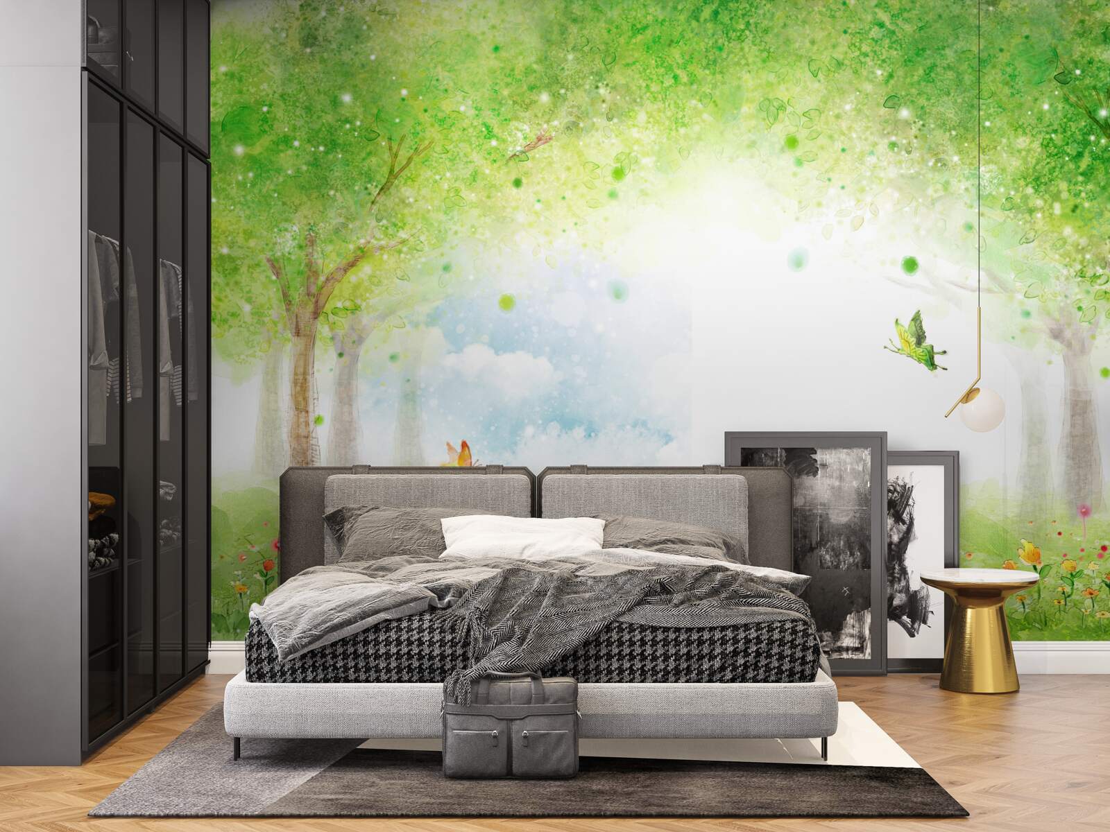 Fototapet ceață intrigantă într-o pădure magică