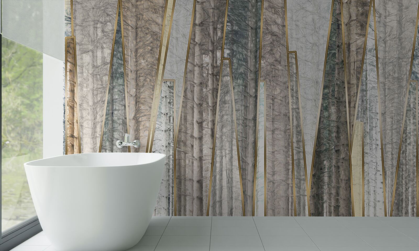 Fototapet imagini abstracte de copaci de pin