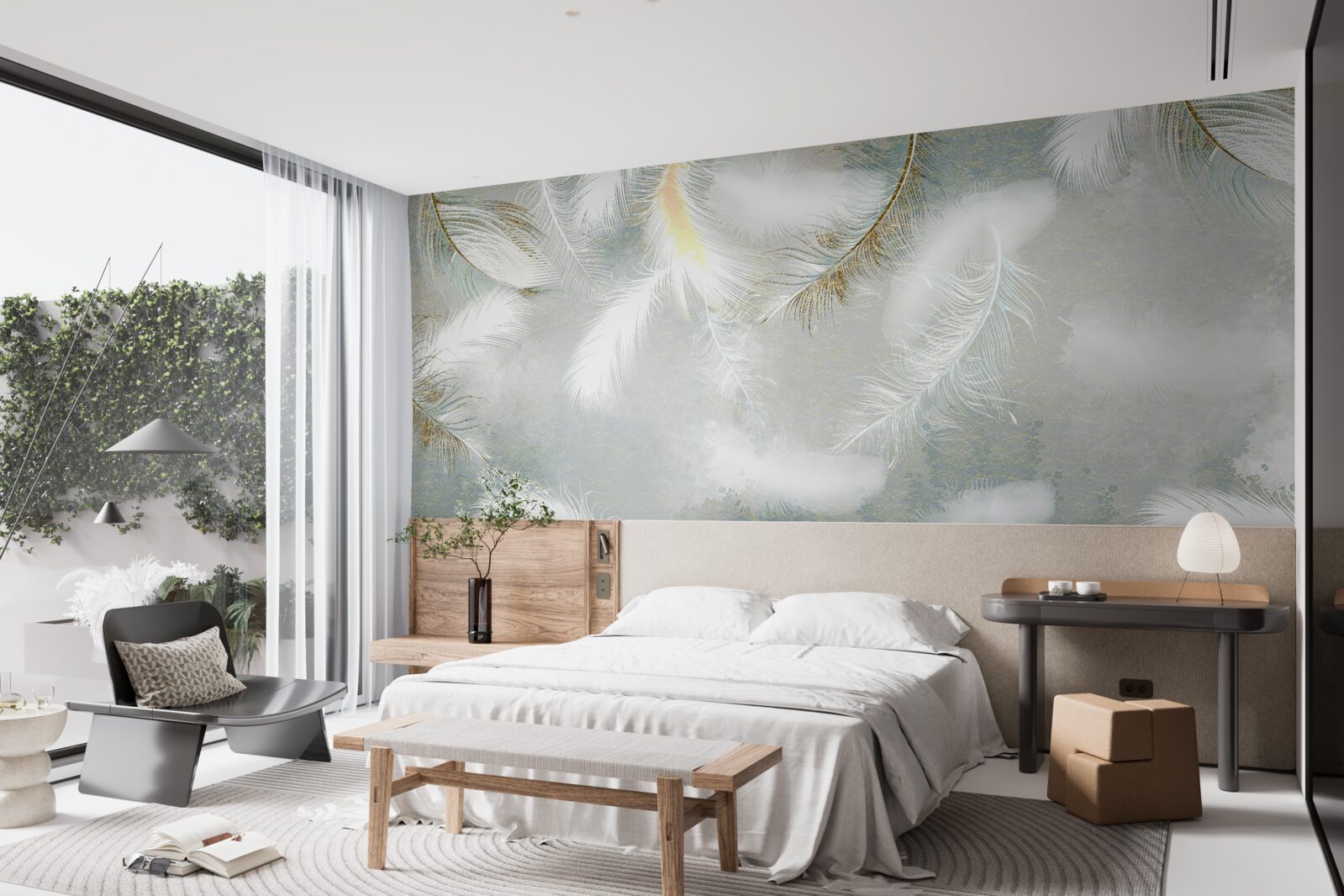 Fototapet pene în fundal