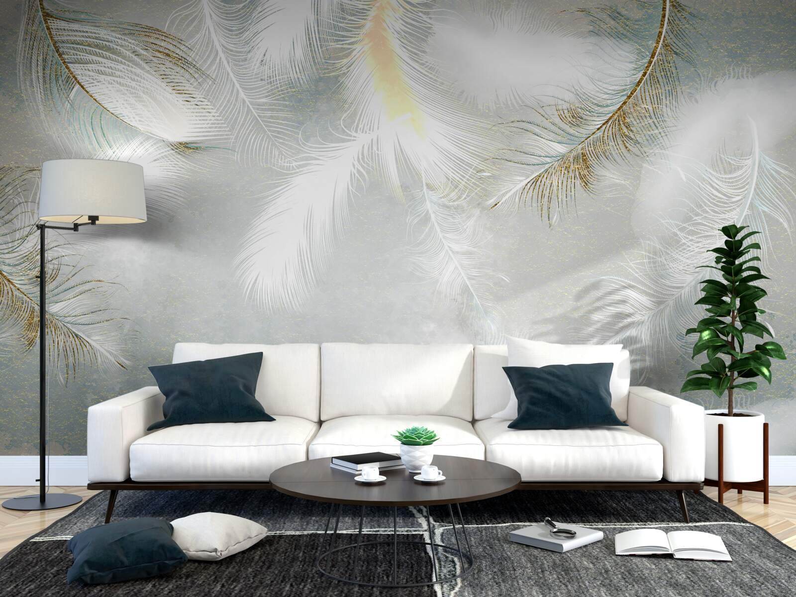 Fototapet pene în fundal