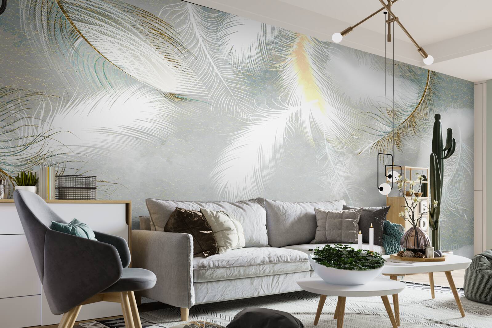 Fototapet pene în fundal