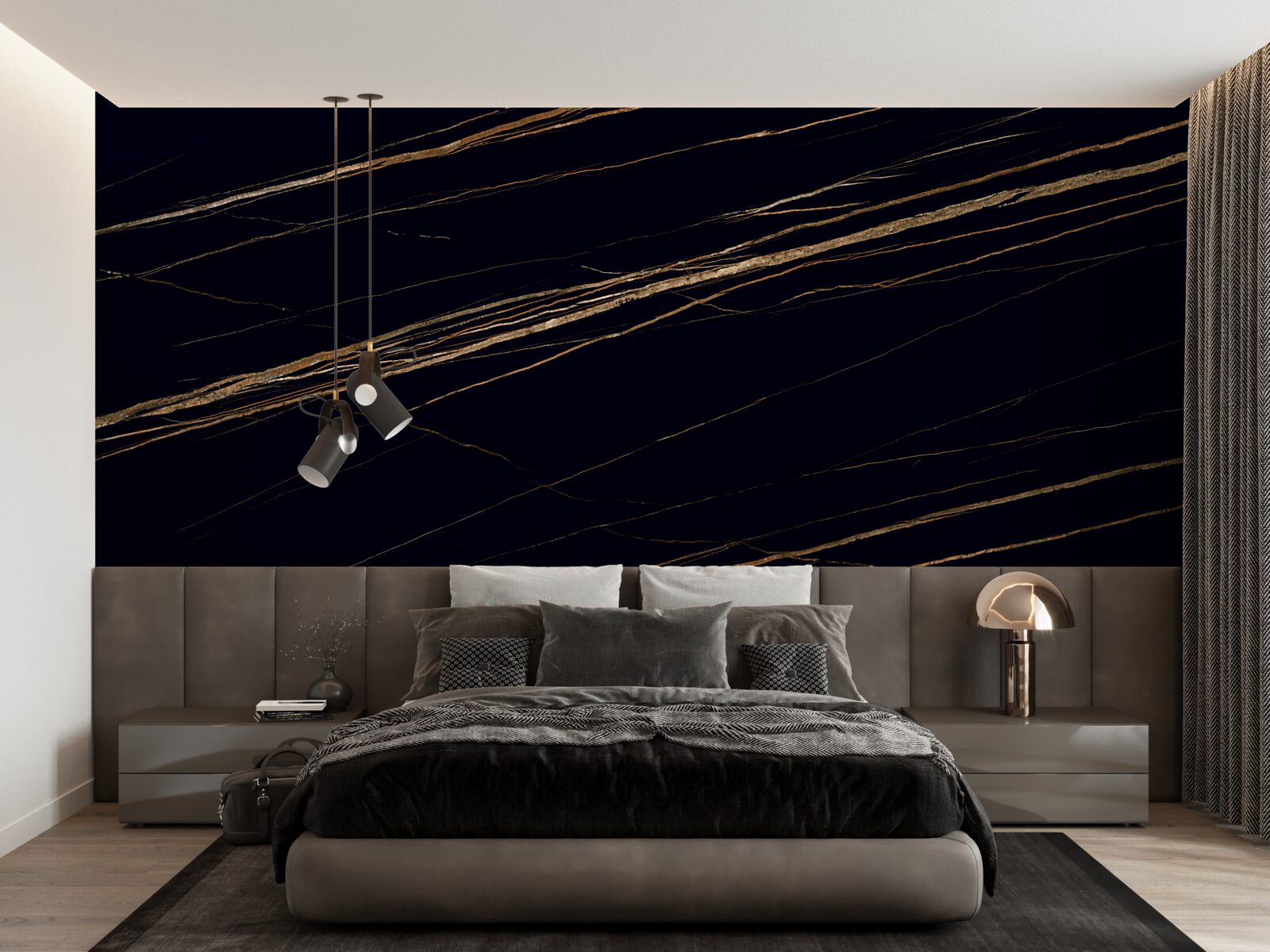 Fototapet dungi aurii pe un fundal negru