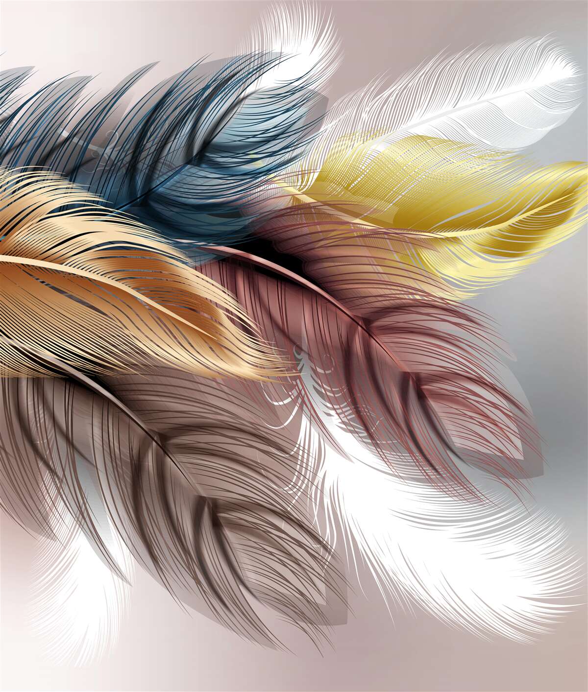 Fototapet penajul strălucitor al păsărilor