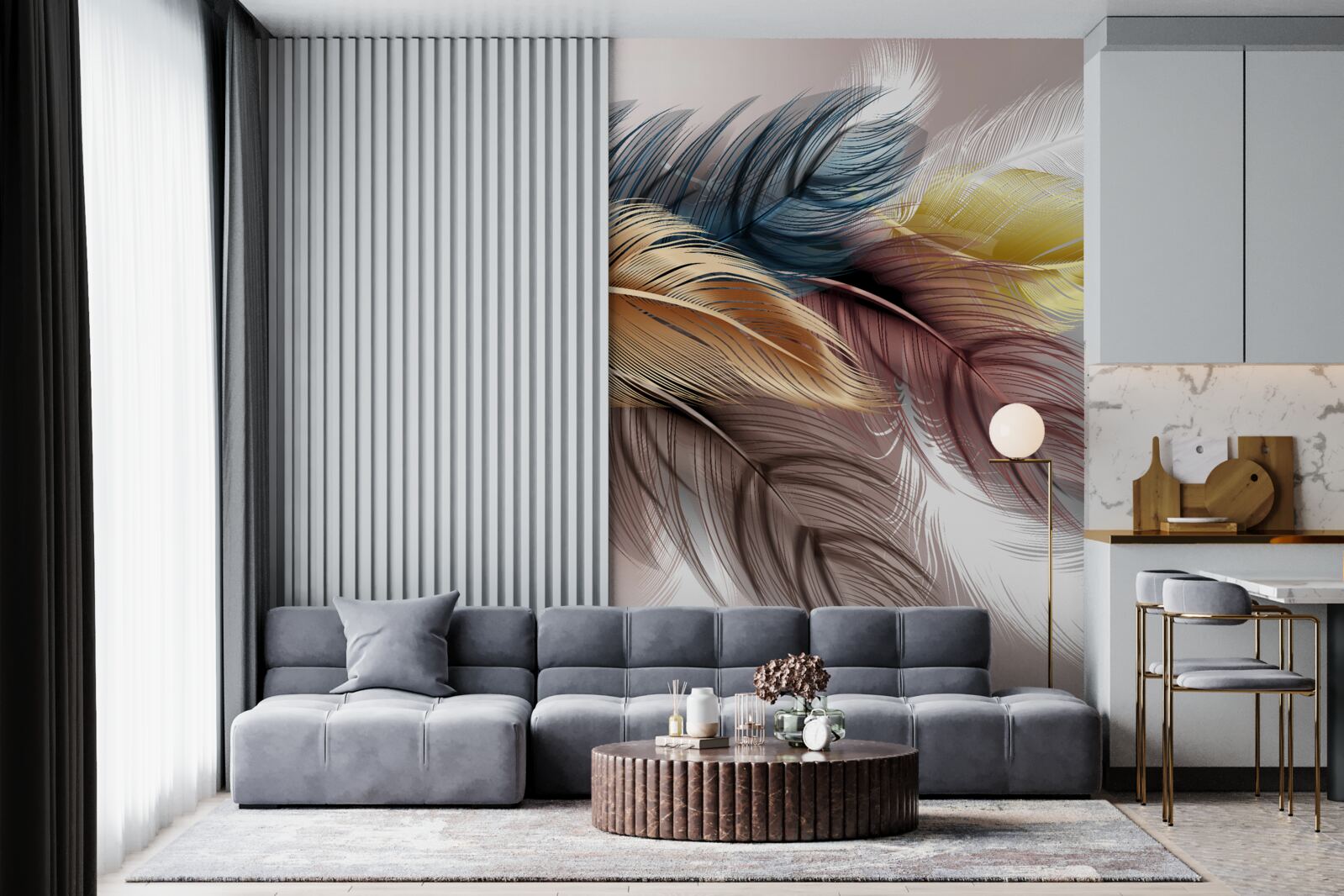 Fototapet penajul strălucitor al păsărilor