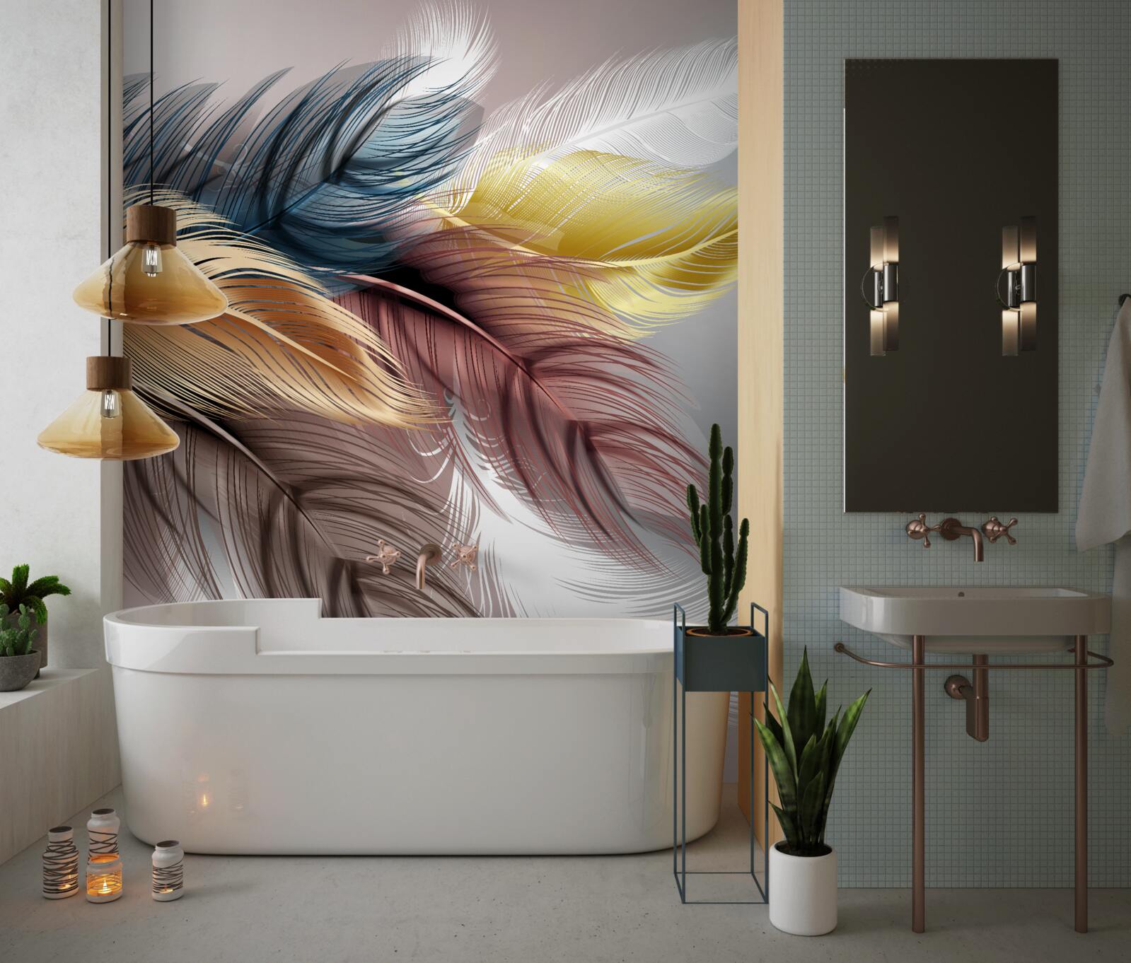 Fototapet penajul strălucitor al păsărilor