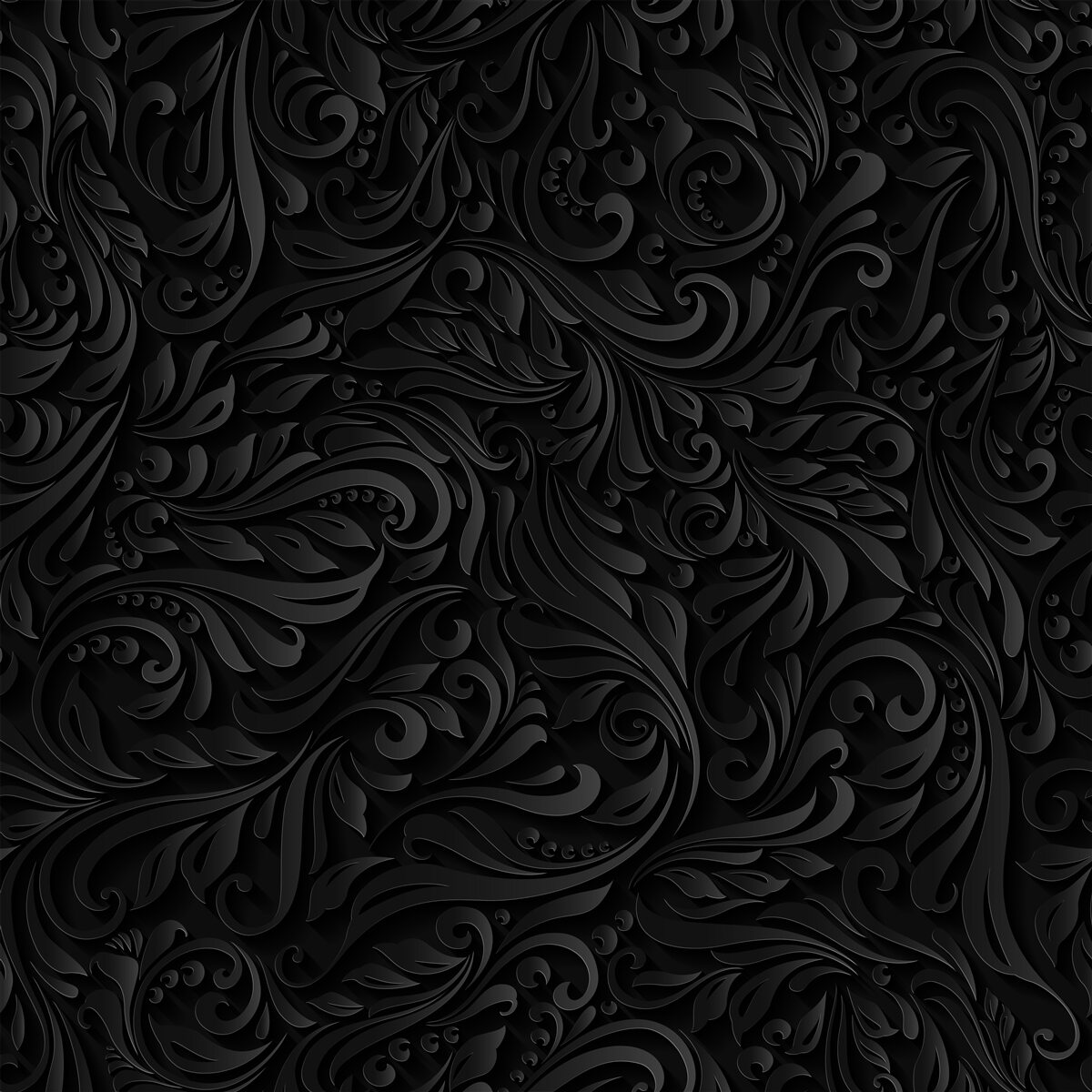 Fototapet frunze texturate și flori negre