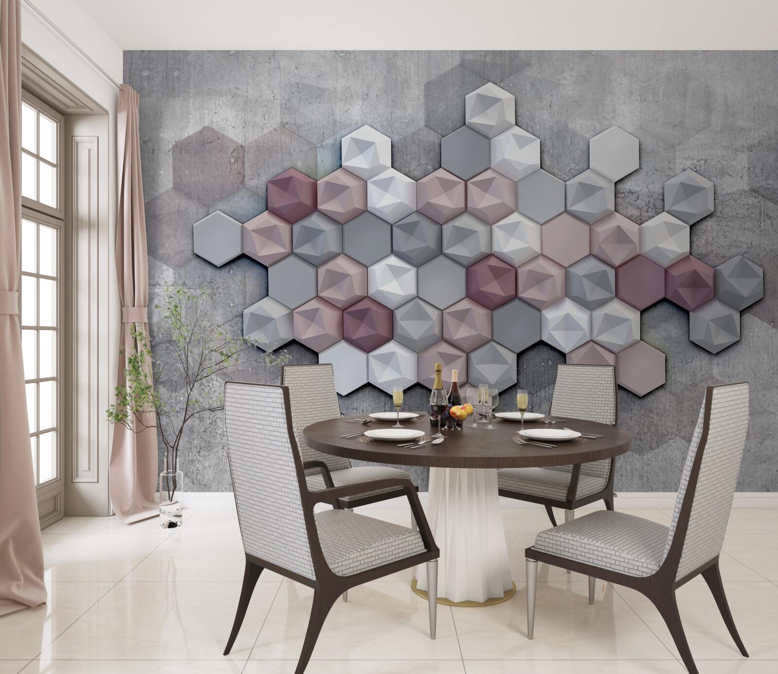 Fototapet structură celulară formată din pentagoni