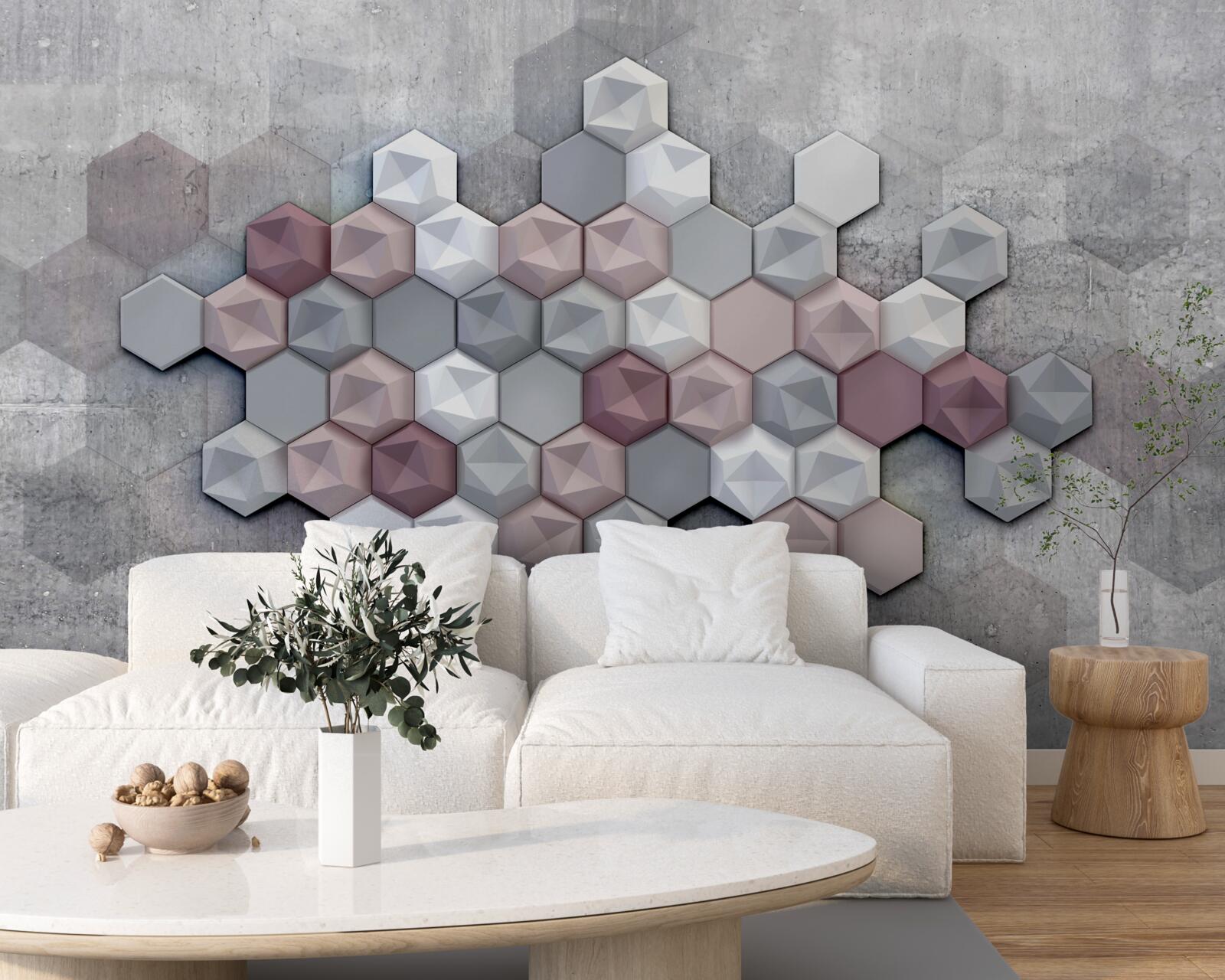 Fototapet structură celulară formată din pentagoni