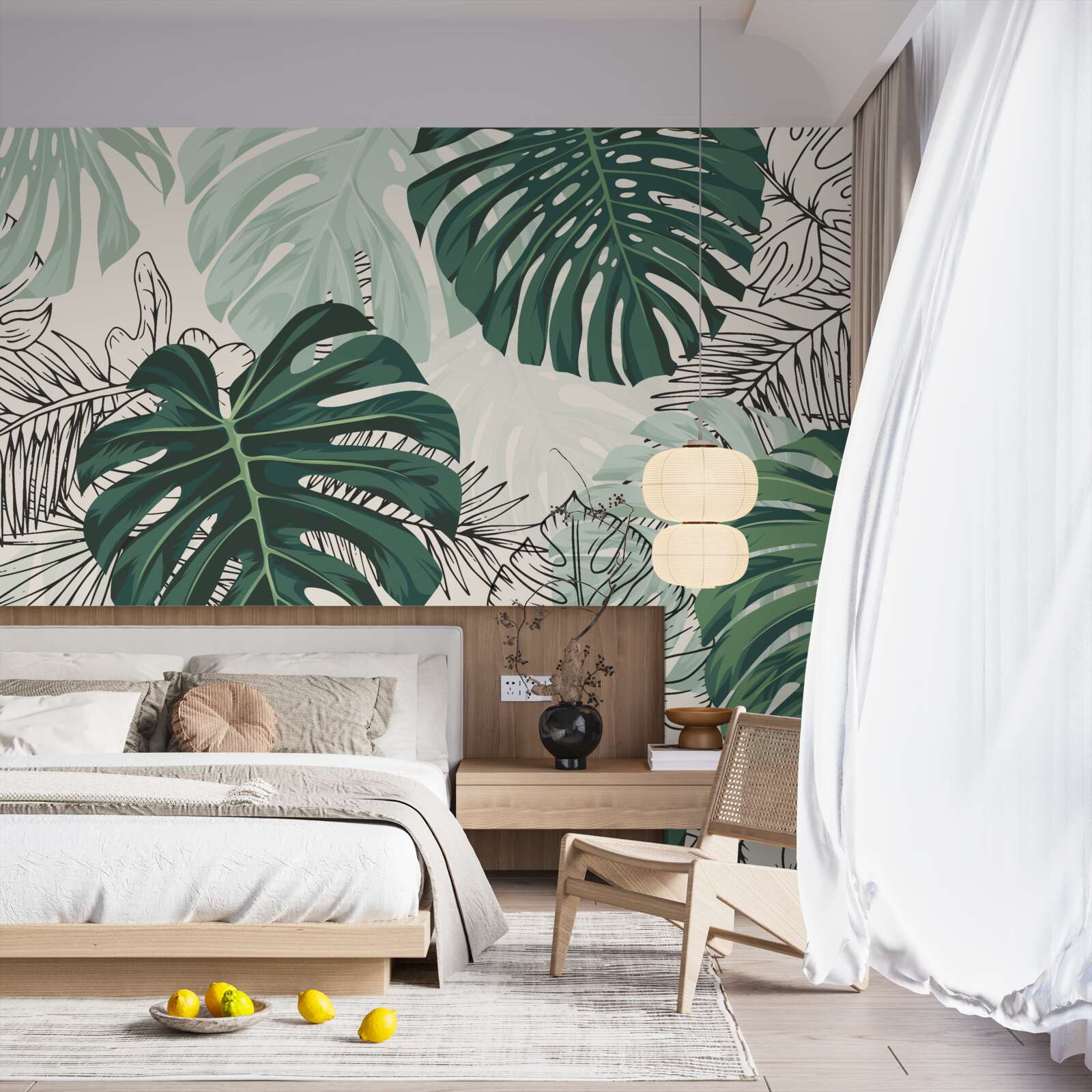 Fototapet frunzele texturate de monstera sunt maiestuoase