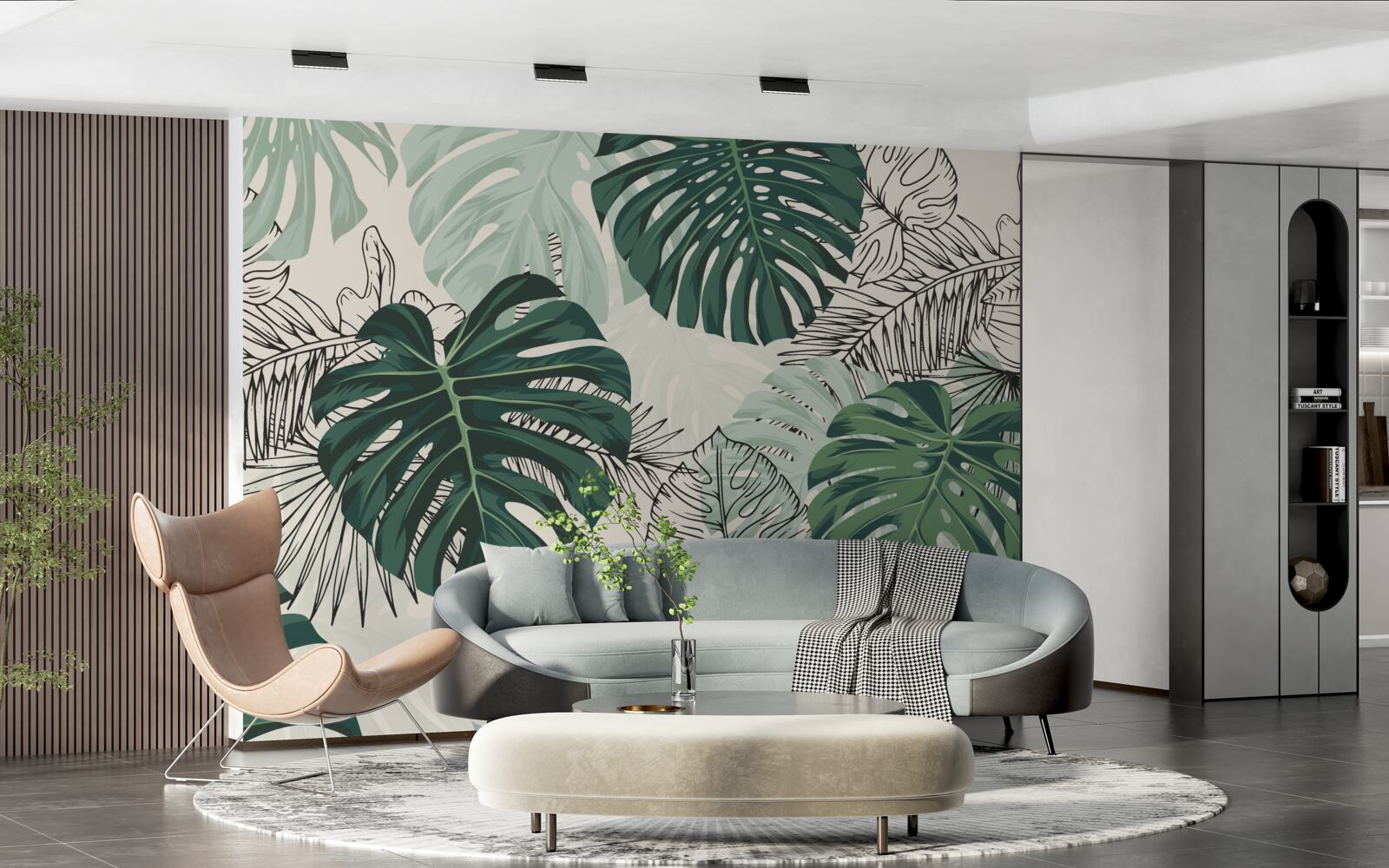 Fototapet frunzele texturate de monstera sunt maiestuoase