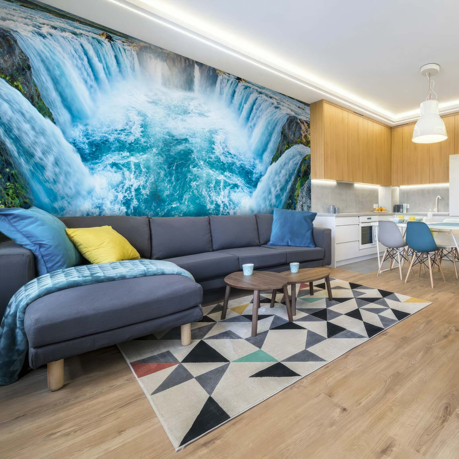 Fototapet o serie de cascade care se varsă în râu