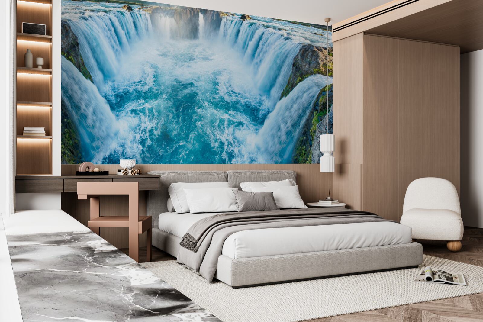 Fototapet o serie de cascade care se varsă în râu