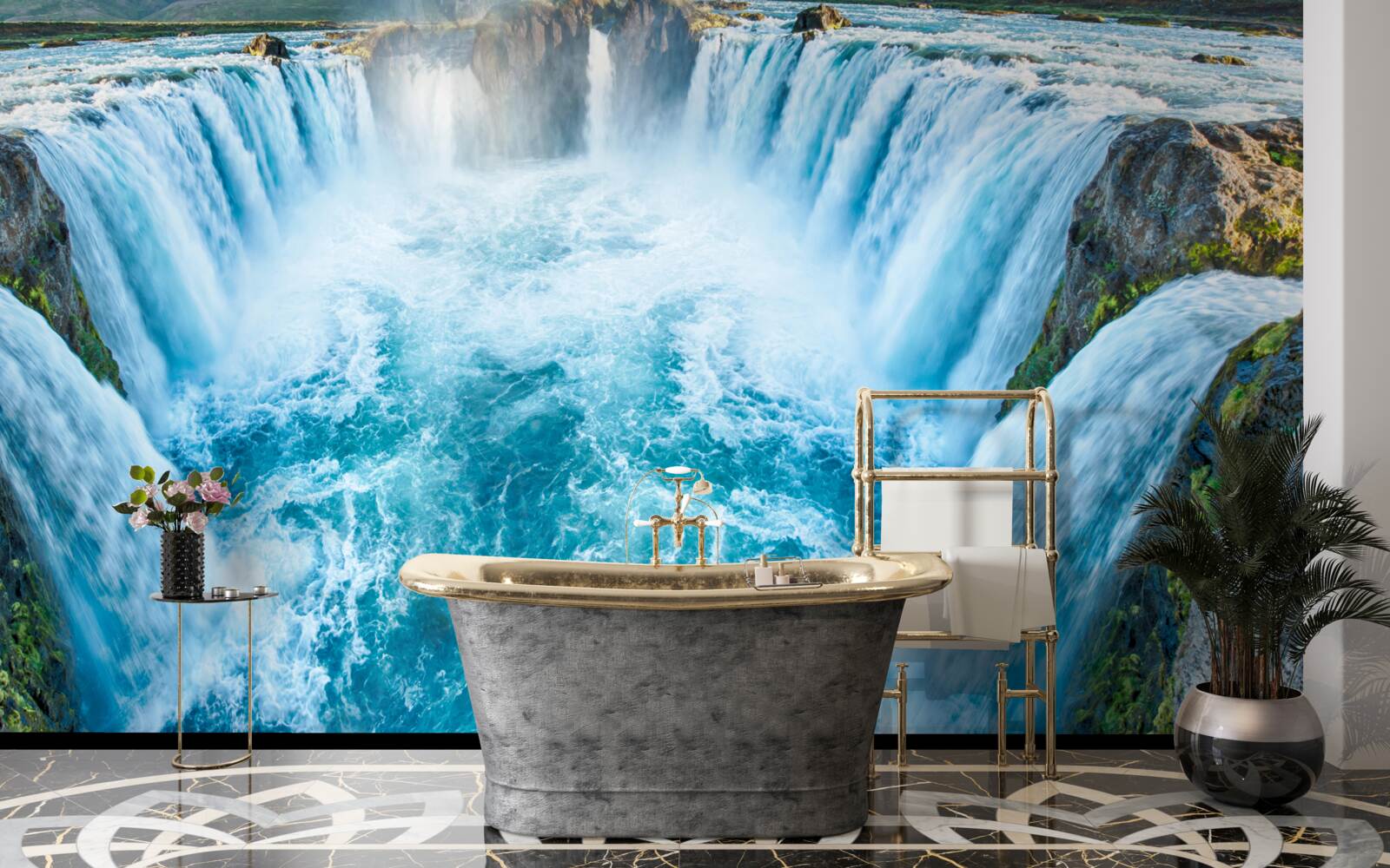 Fototapet o serie de cascade care se varsă în râu