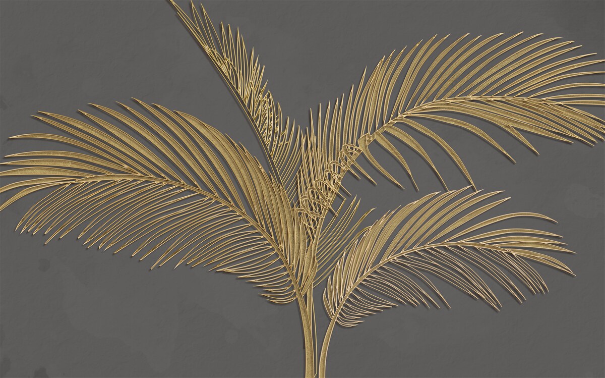 Fototapet frunze maro pană pe un fundal gri