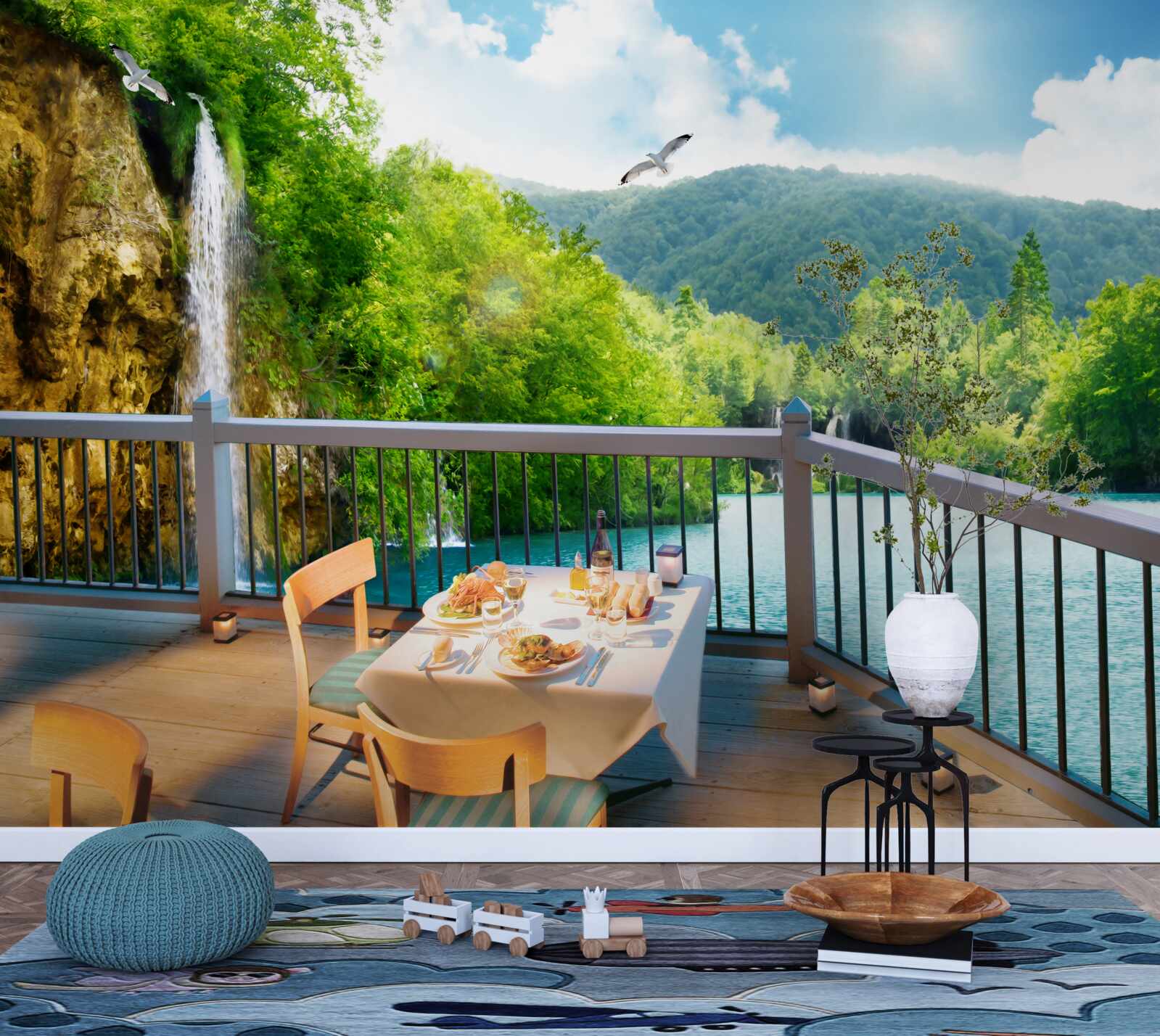 Fototapet Mic dejun cu peisaje uimitoare