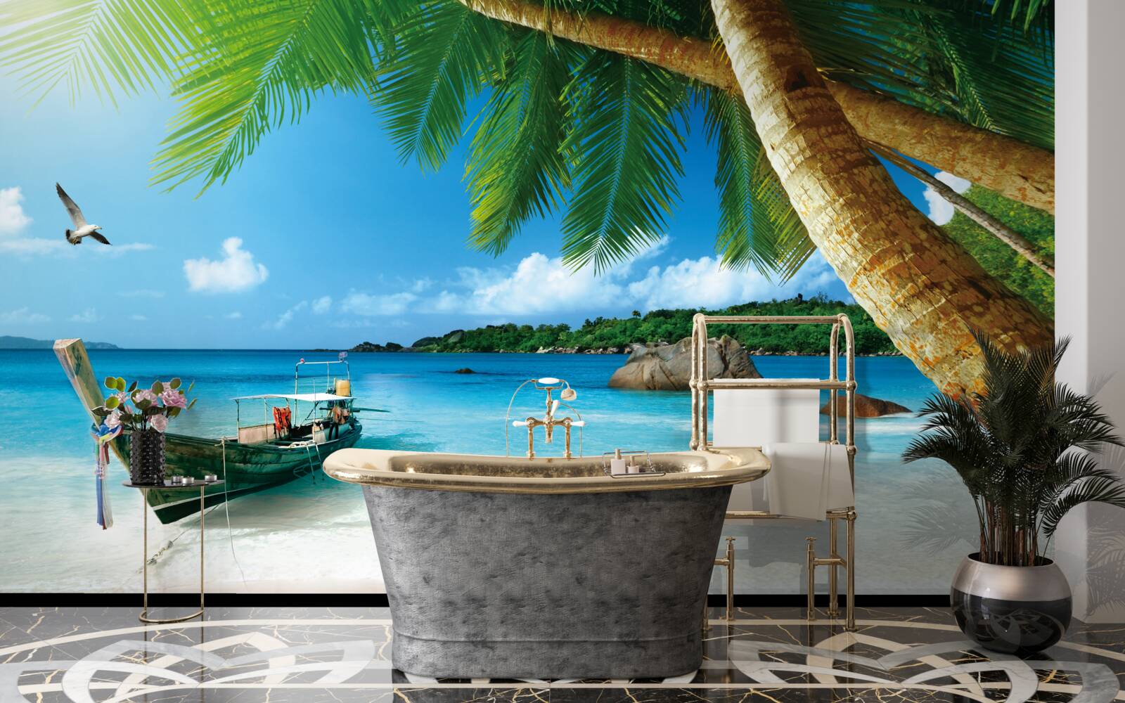 Fototapet chei pe o insulă la malul mării