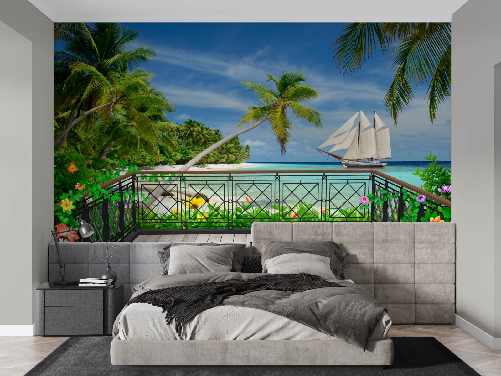 Fototapet malul mării cu balcon