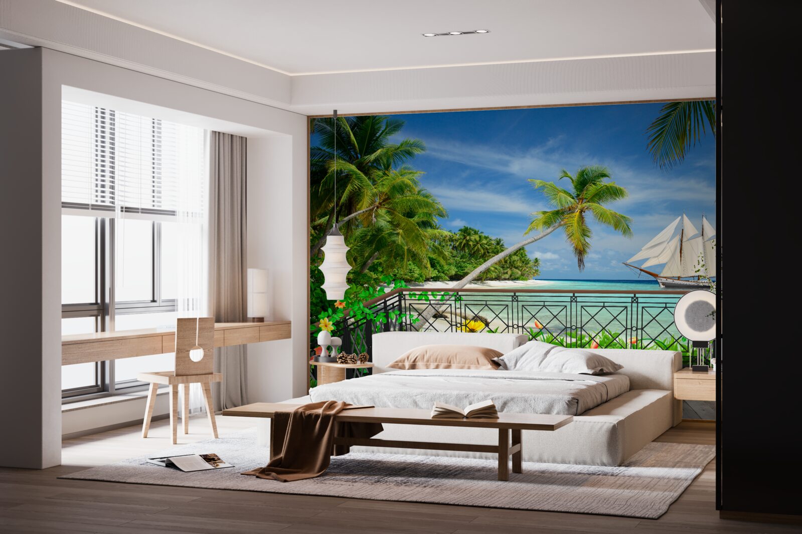 Fototapet malul mării cu balcon