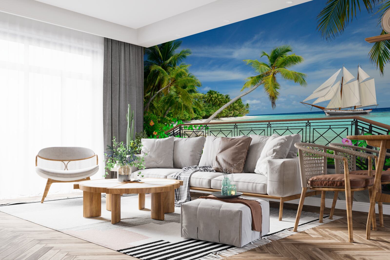 Fototapet malul mării cu balcon