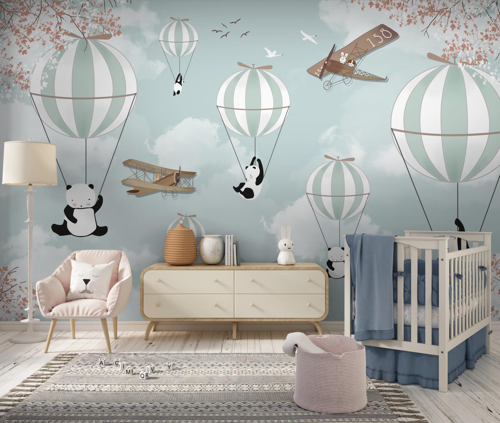 Fototapet baloane cu pandas