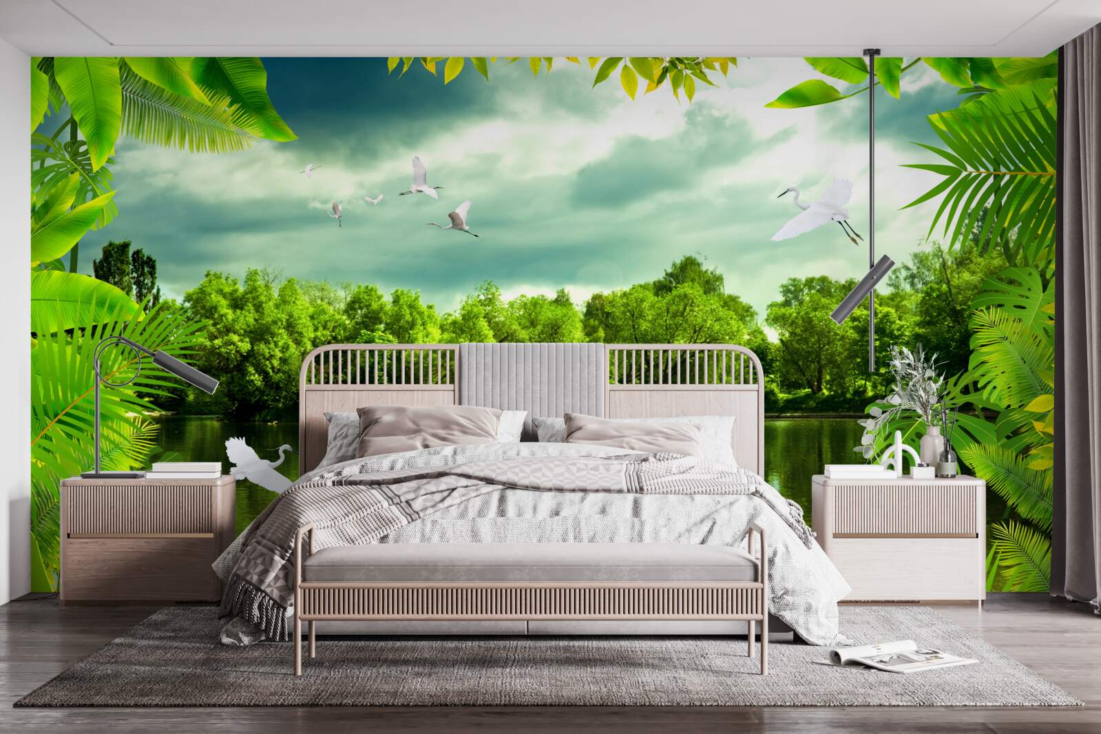 Fototapet lac spectaculos în pădure