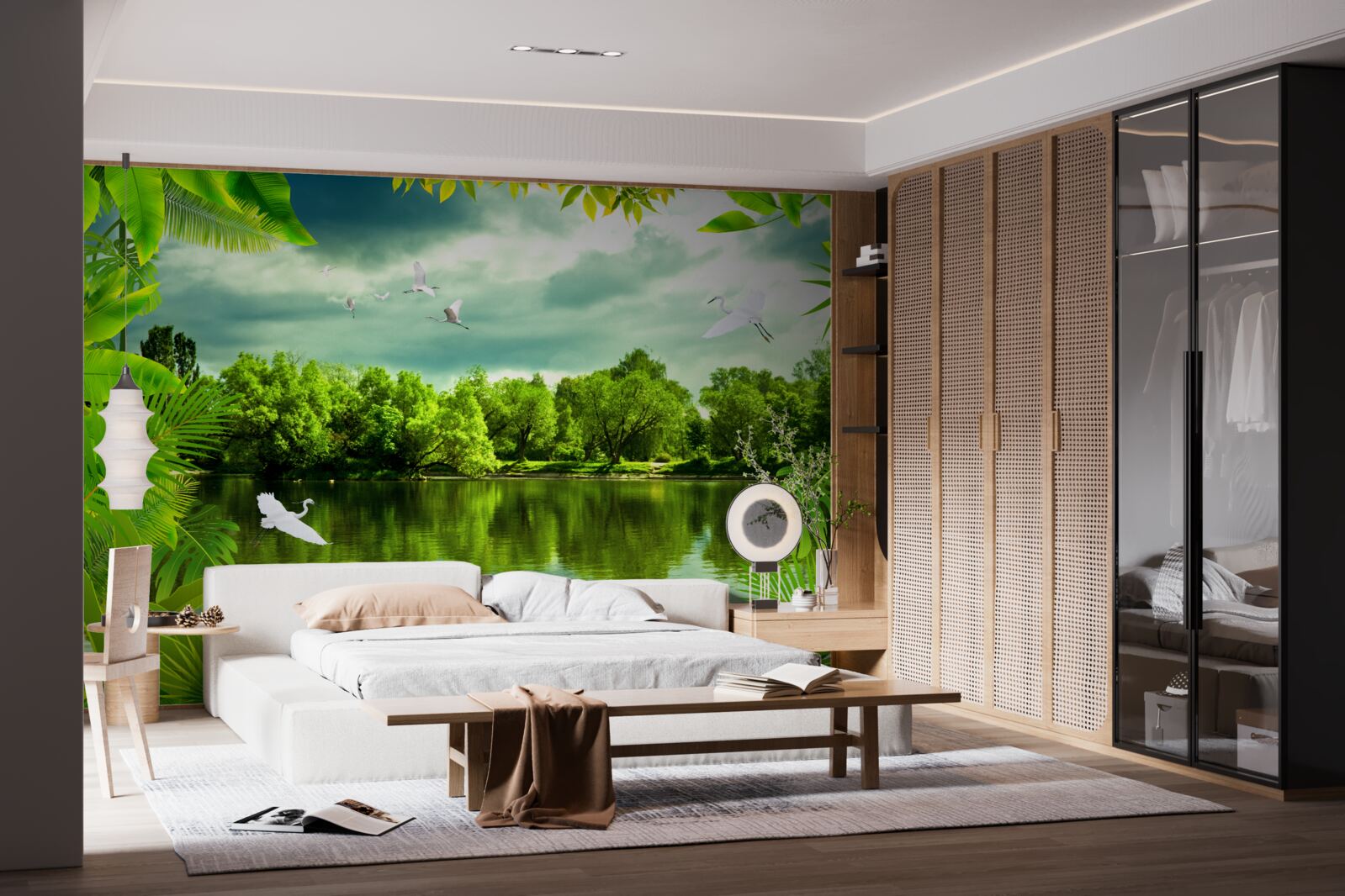 Fototapet lac spectaculos în pădure