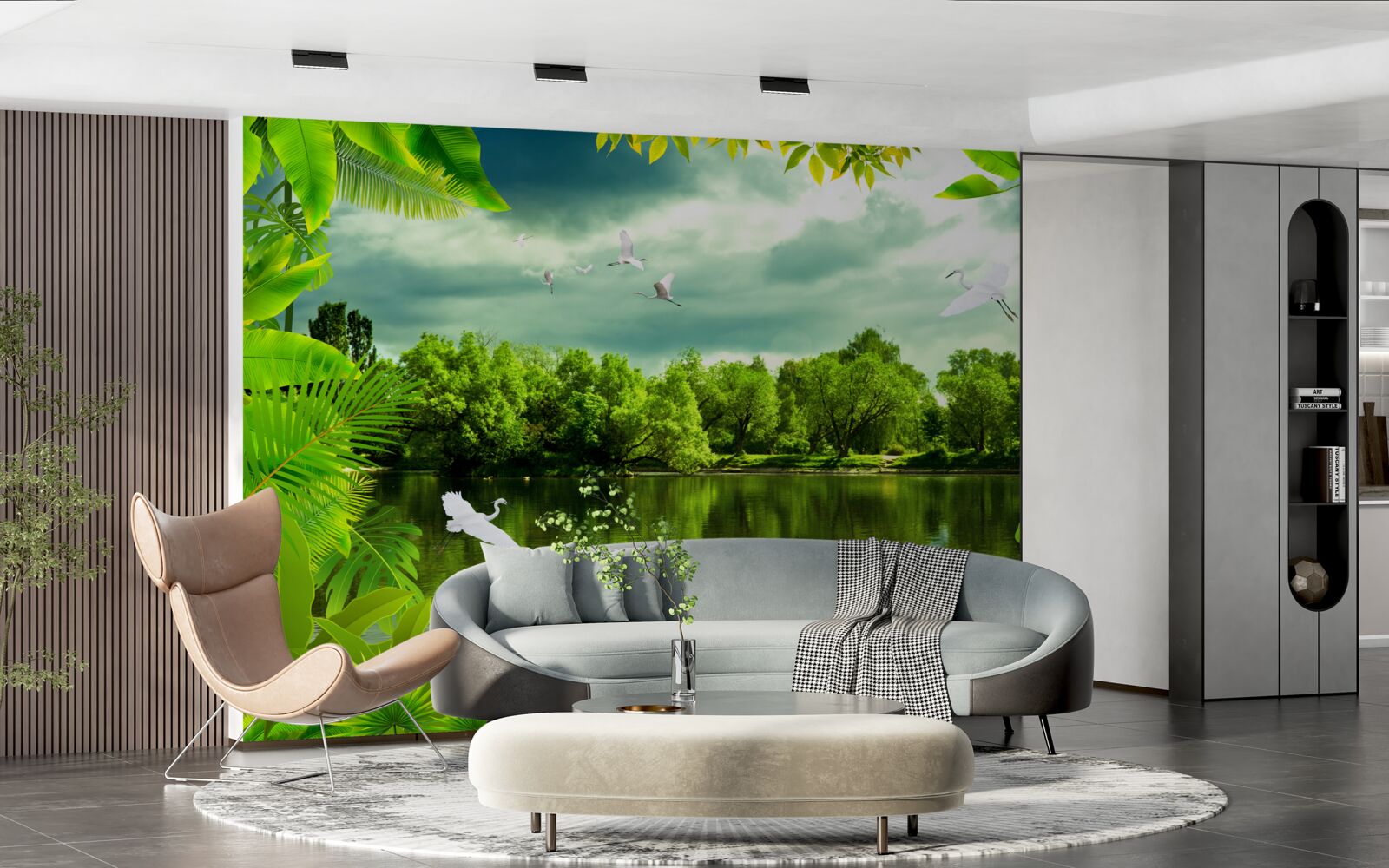 Fototapet lac spectaculos în pădure