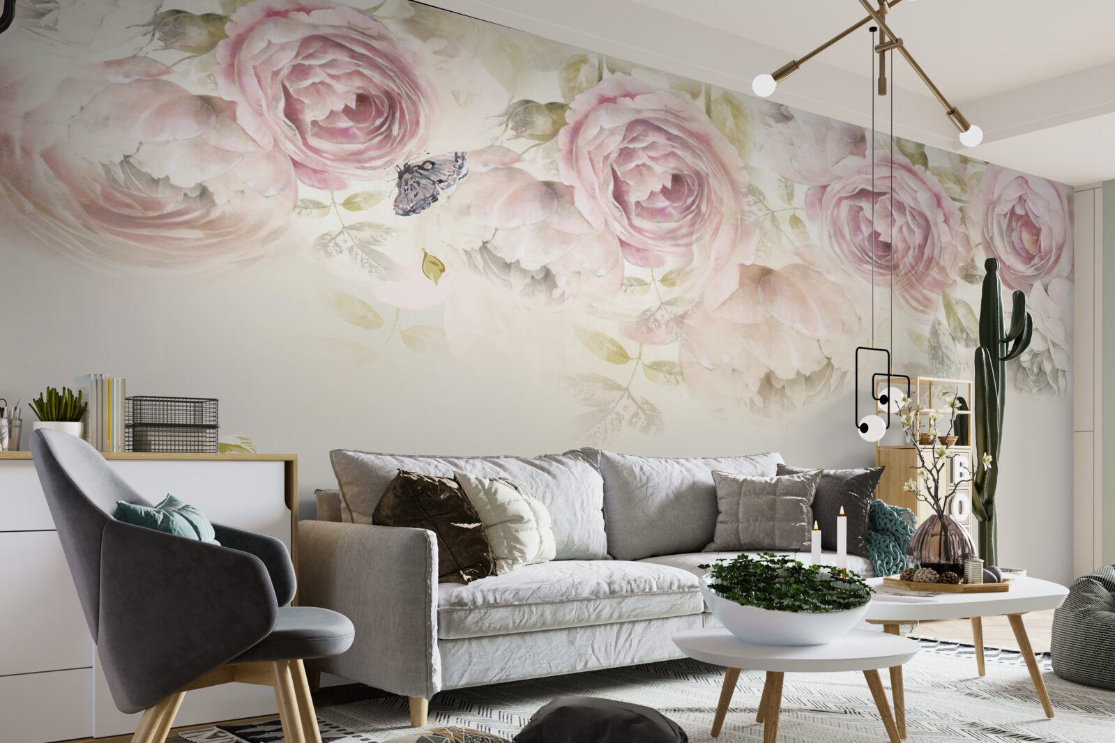 Fototapet coroană de trandafiri abundenți