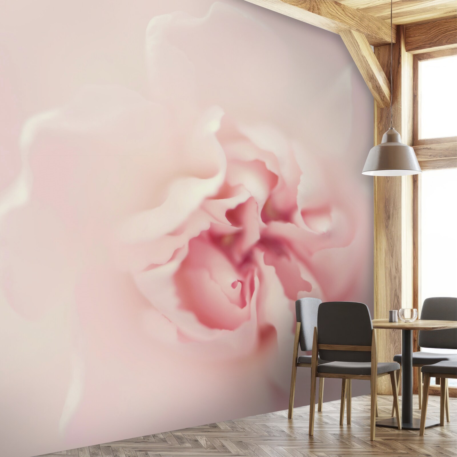 Fototapet imagine detaliată a inimii unei flori roz