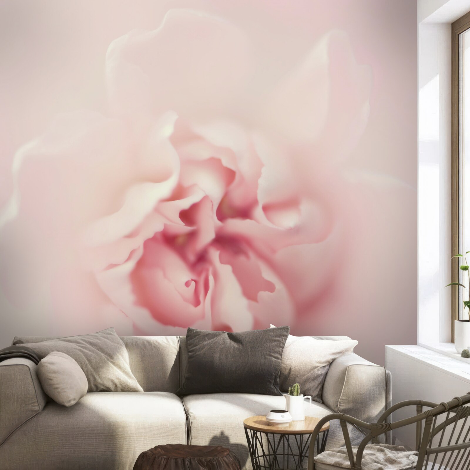 Fototapet imagine detaliată a inimii unei flori roz