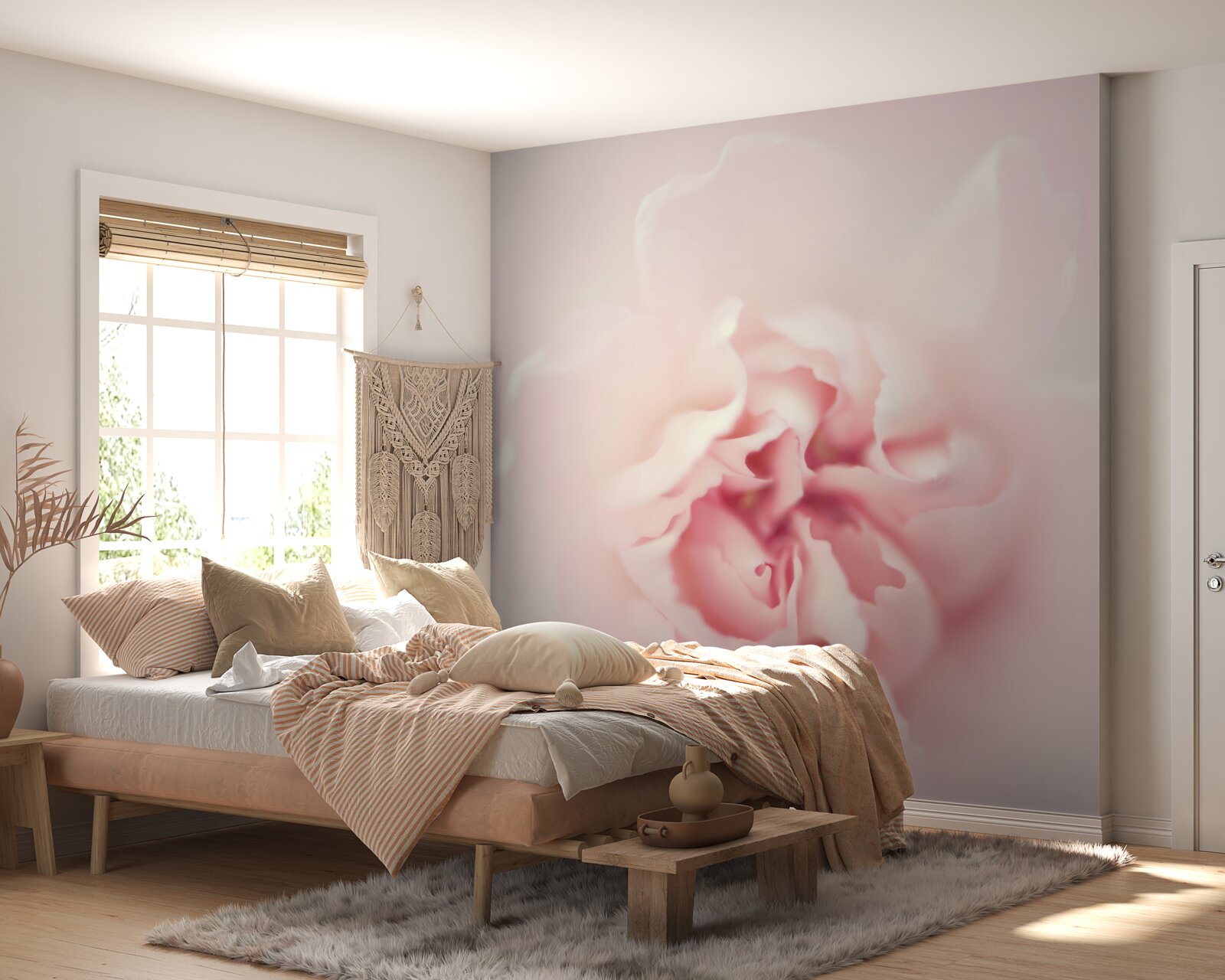 Fototapet imagine detaliată a inimii unei flori roz