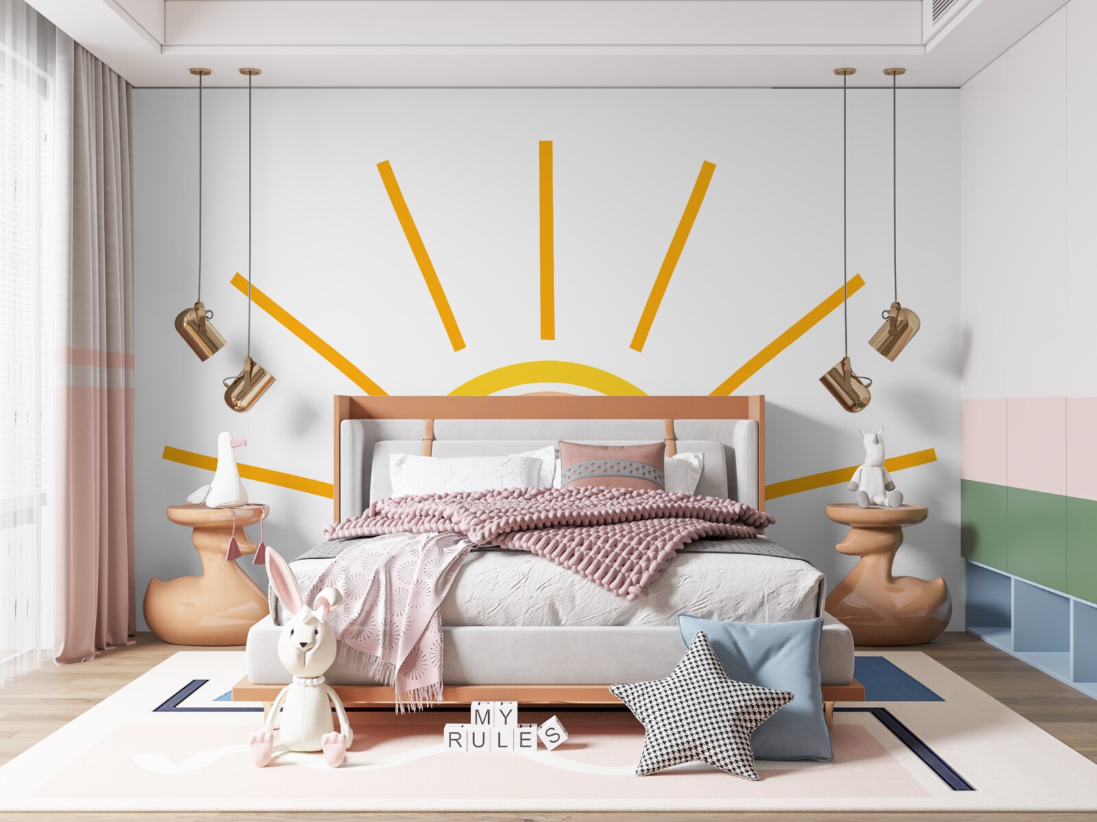 Fototapet imagine abstractă a soarelui